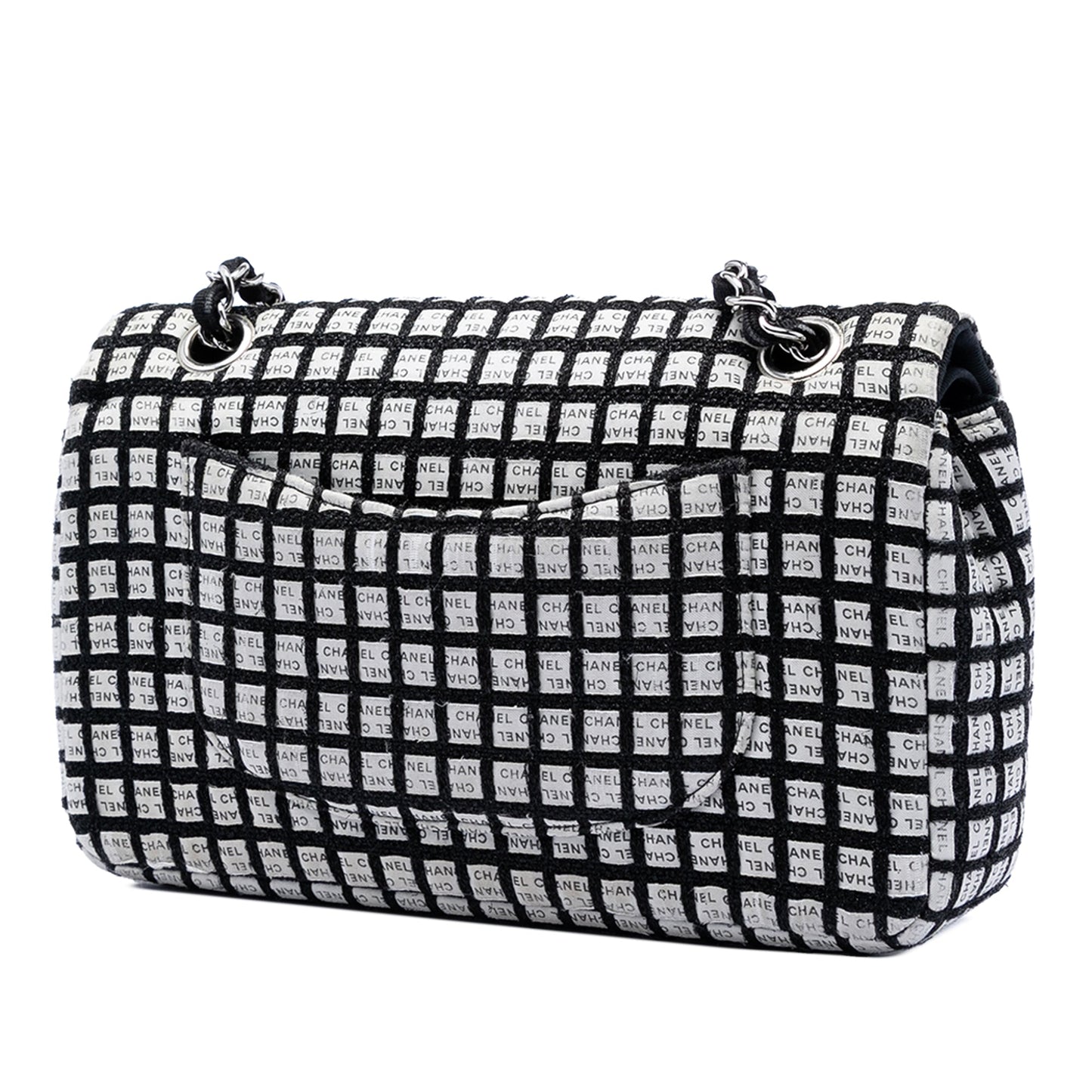 Medium Classic Ribbon and Tweed Logo Double Flap