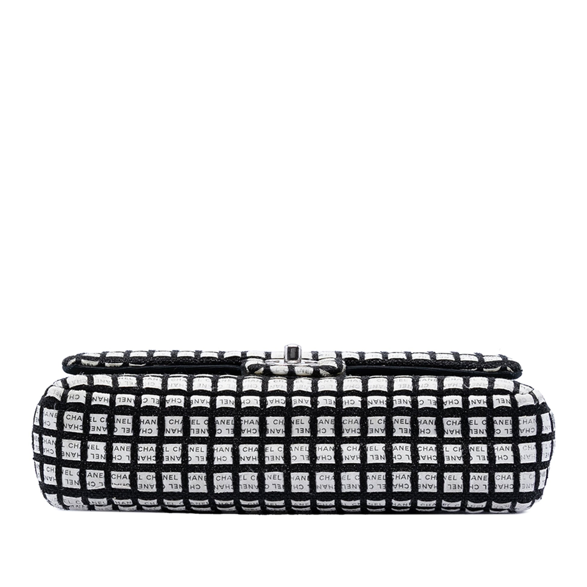 Medium Classic Ribbon and Tweed Logo Double Flap