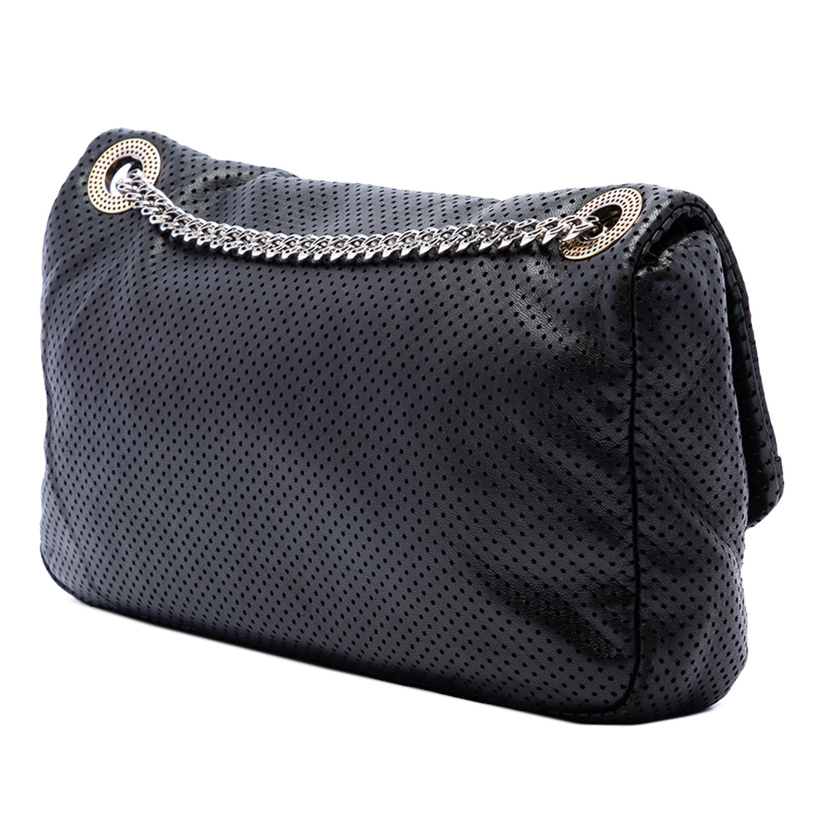 Chanel Medium Perforated Calfskin Reissue 2.55 Drill Flap — Black