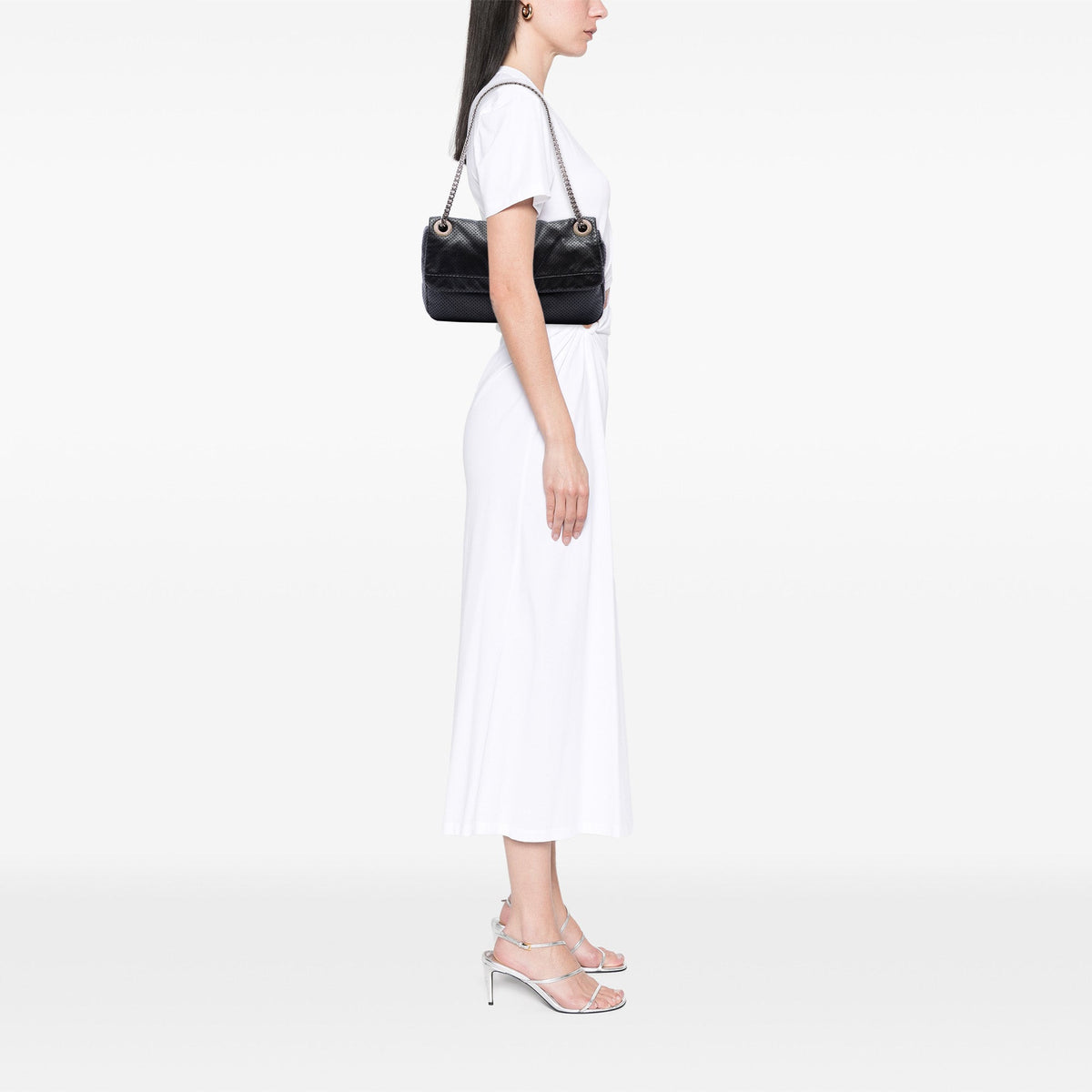 Chanel Medium Perforated Calfskin Reissue 2.55 Drill Flap — Black