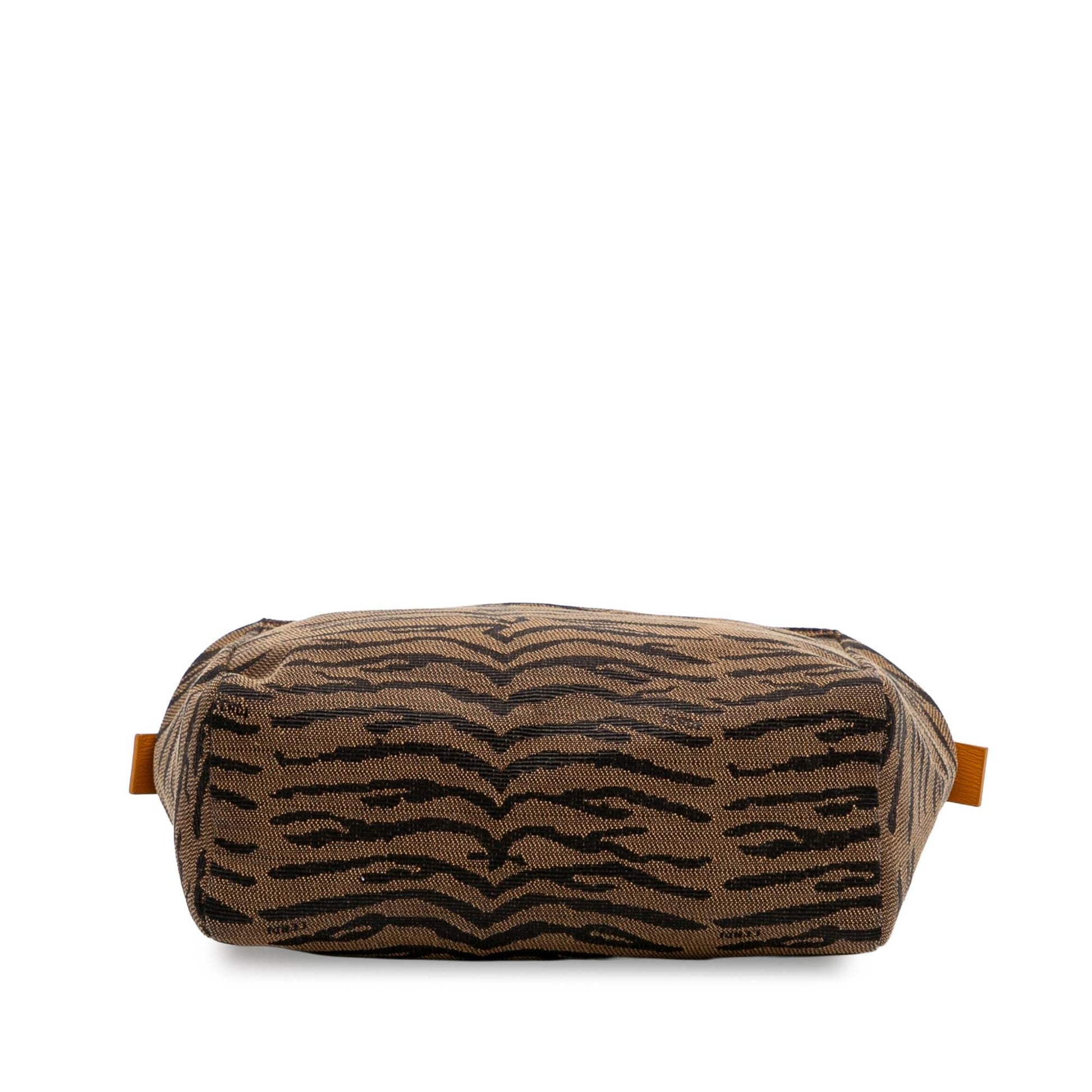Fendi Zebra Print Canvas Handbag