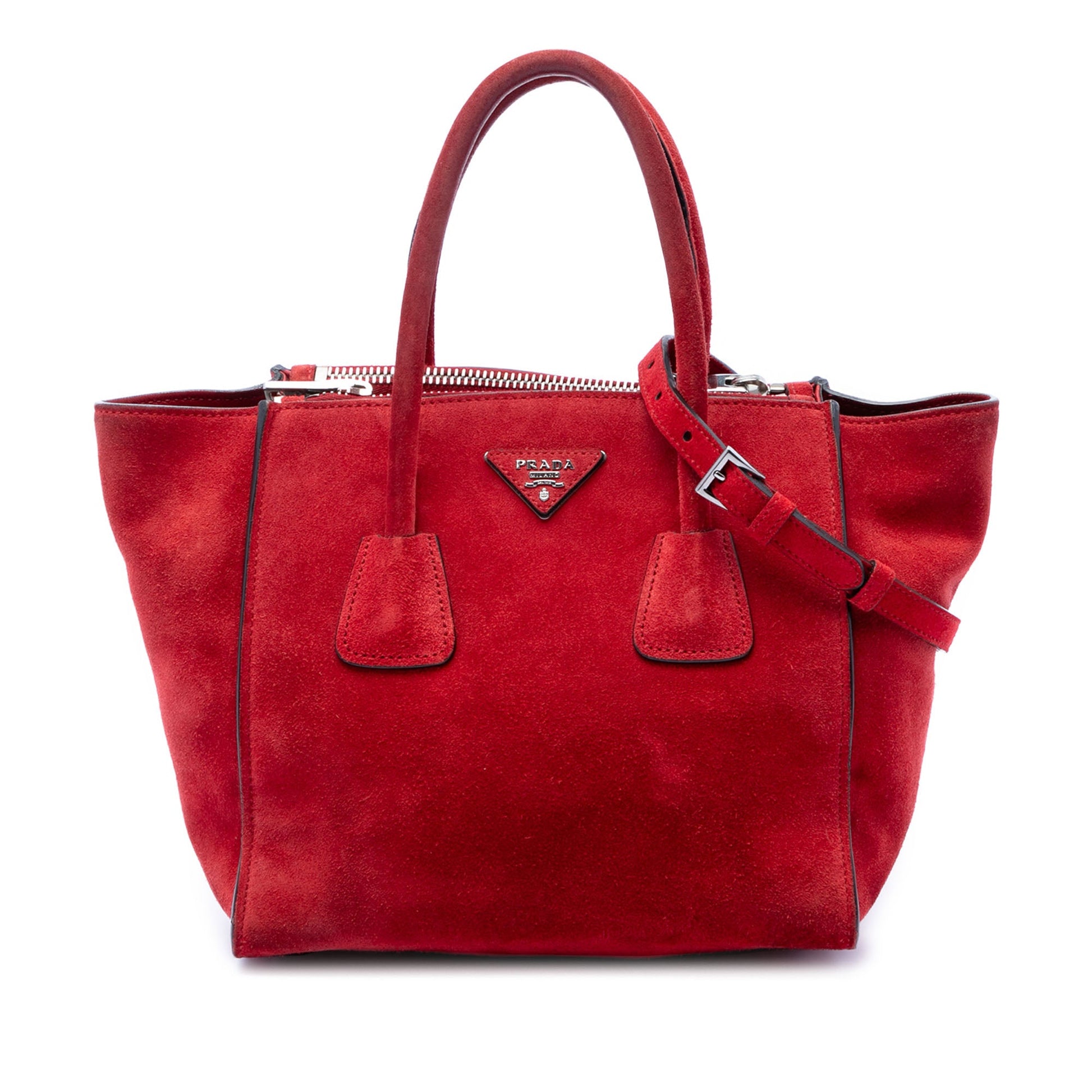 Prada Small Scamosciato Twin Pocket Satchel