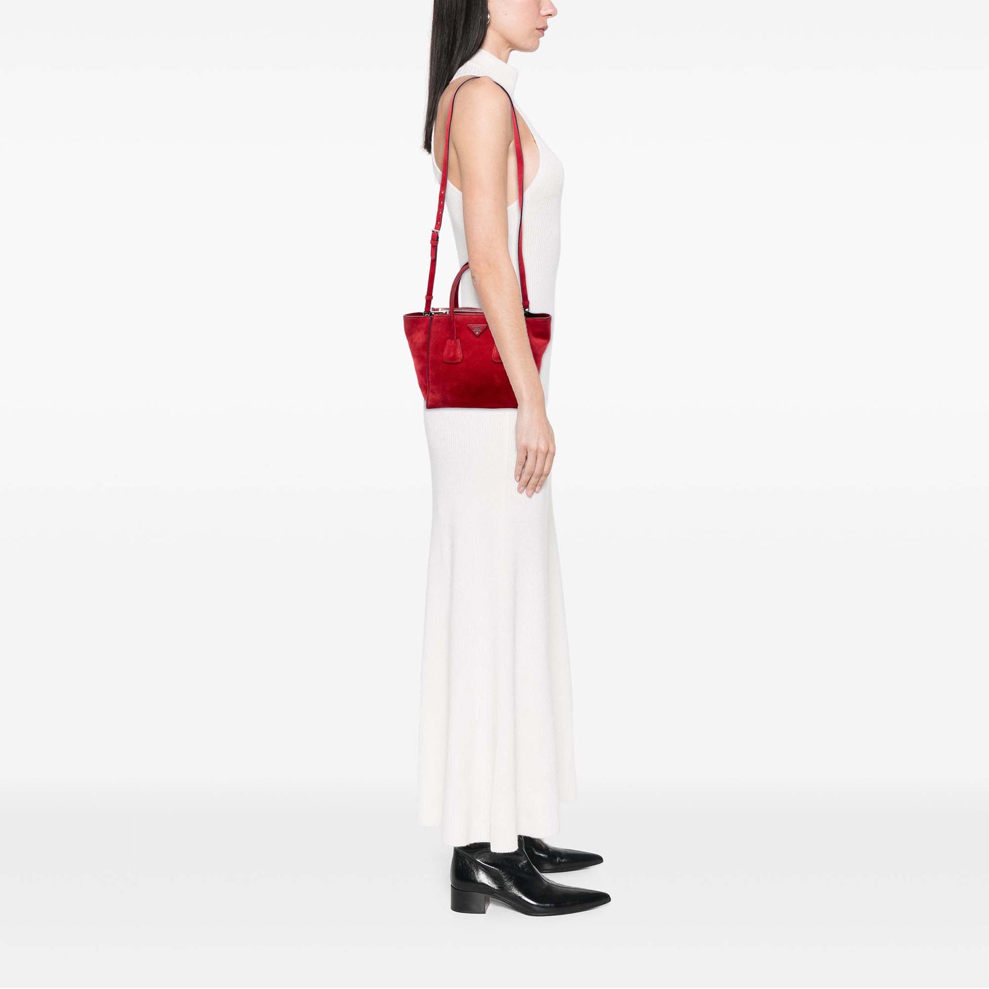 Prada Small Scamosciato Twin Pocket Satchel