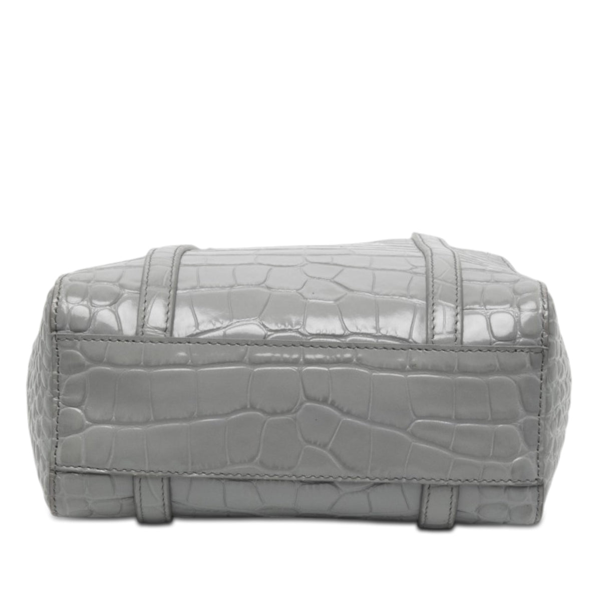 Balenciaga Croc Embossed Leather Everyday Tote XXS — Gray