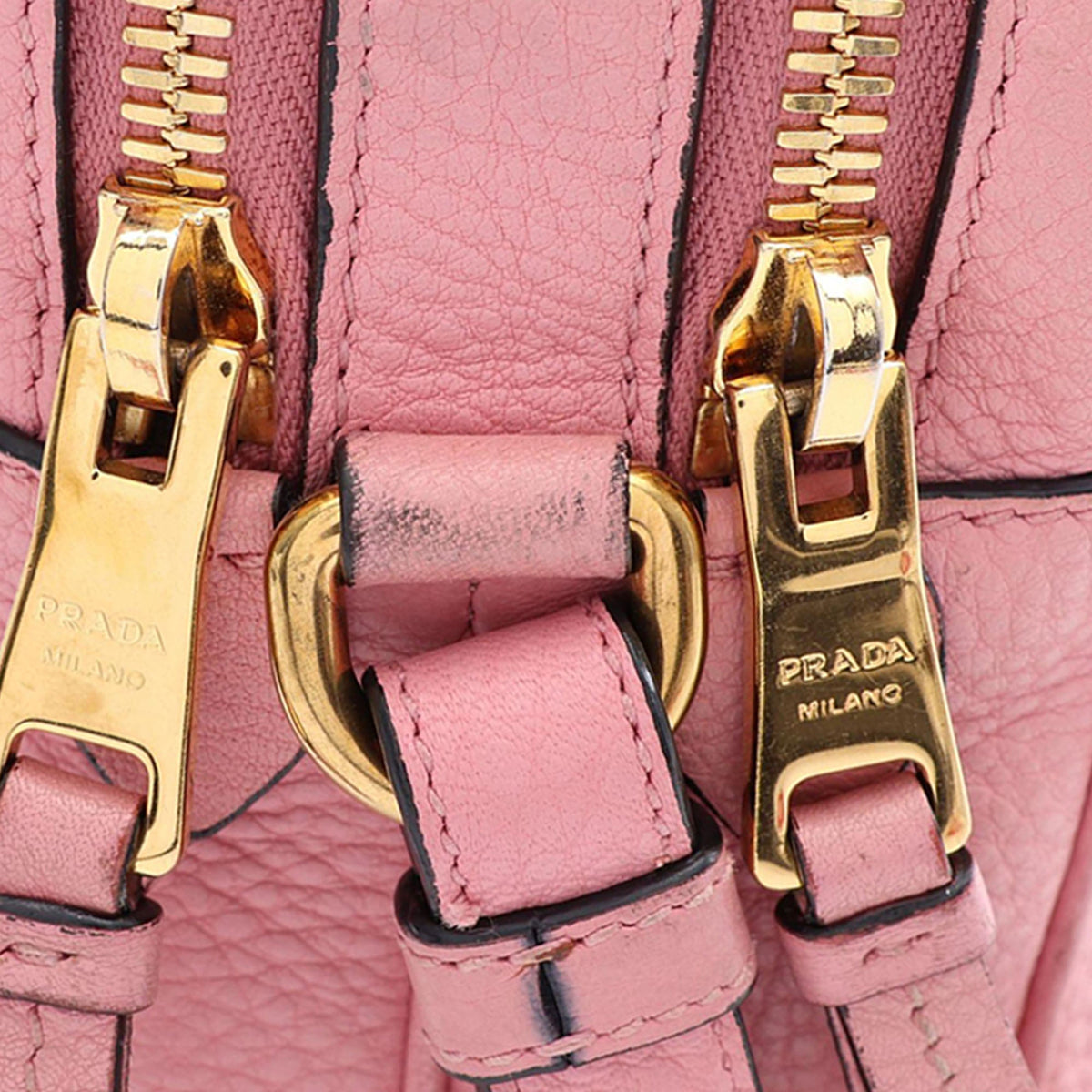 Prada Vitello Daino Double Zip Camara Bag — Pink