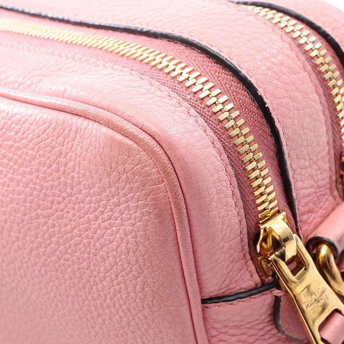Prada Vitello Daino Double Zip Camara Bag — Pink