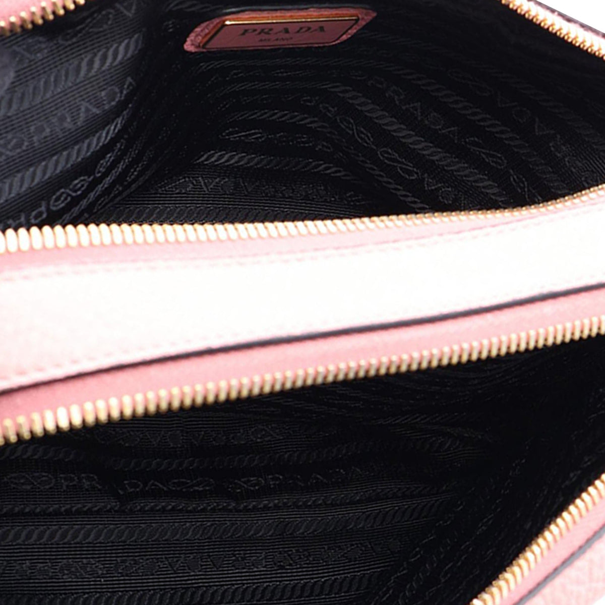Prada Vitello Daino Double Zip Camara Bag — Pink