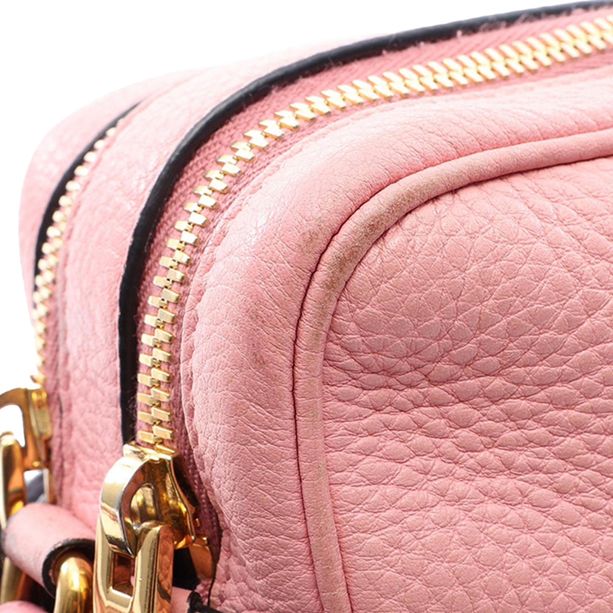 Prada Vitello Daino Double Zip Camara Bag — Pink