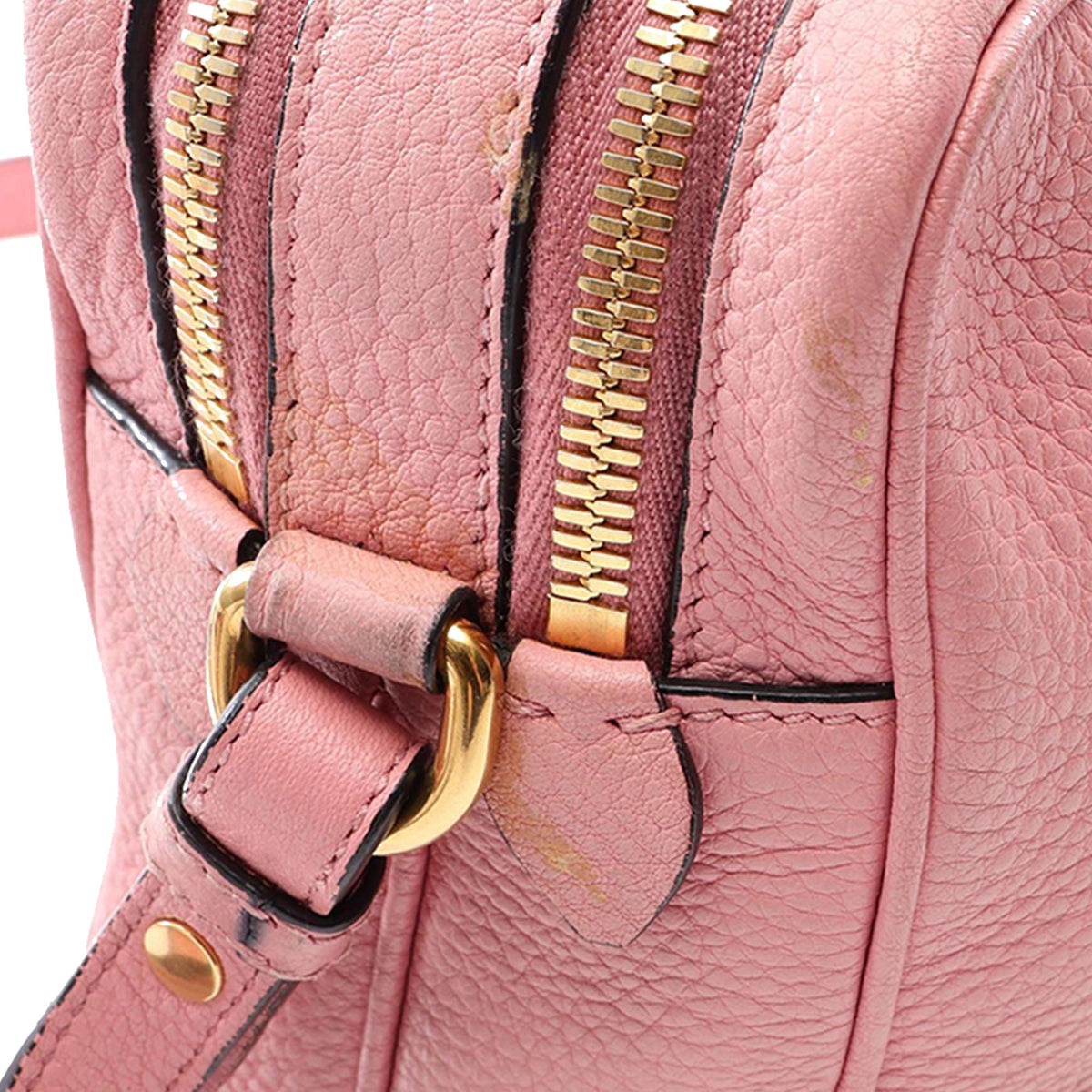 Prada Vitello Daino Double Zip Camara Bag — Pink