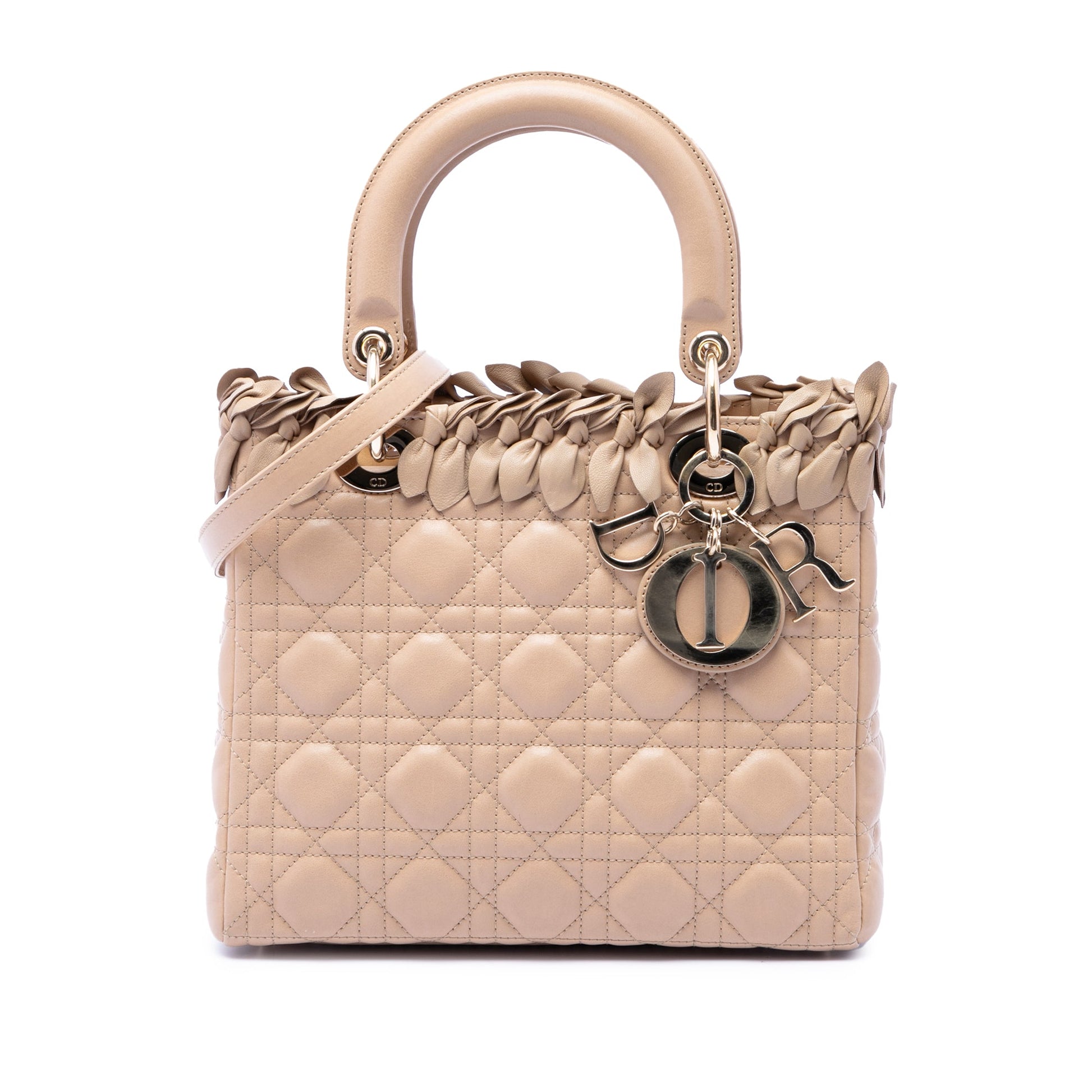 Dior Medium Lambskin Cannage Bow Lady Dior