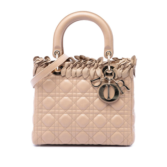 Dior Medium Lambskin Cannage Bow Lady Dior
