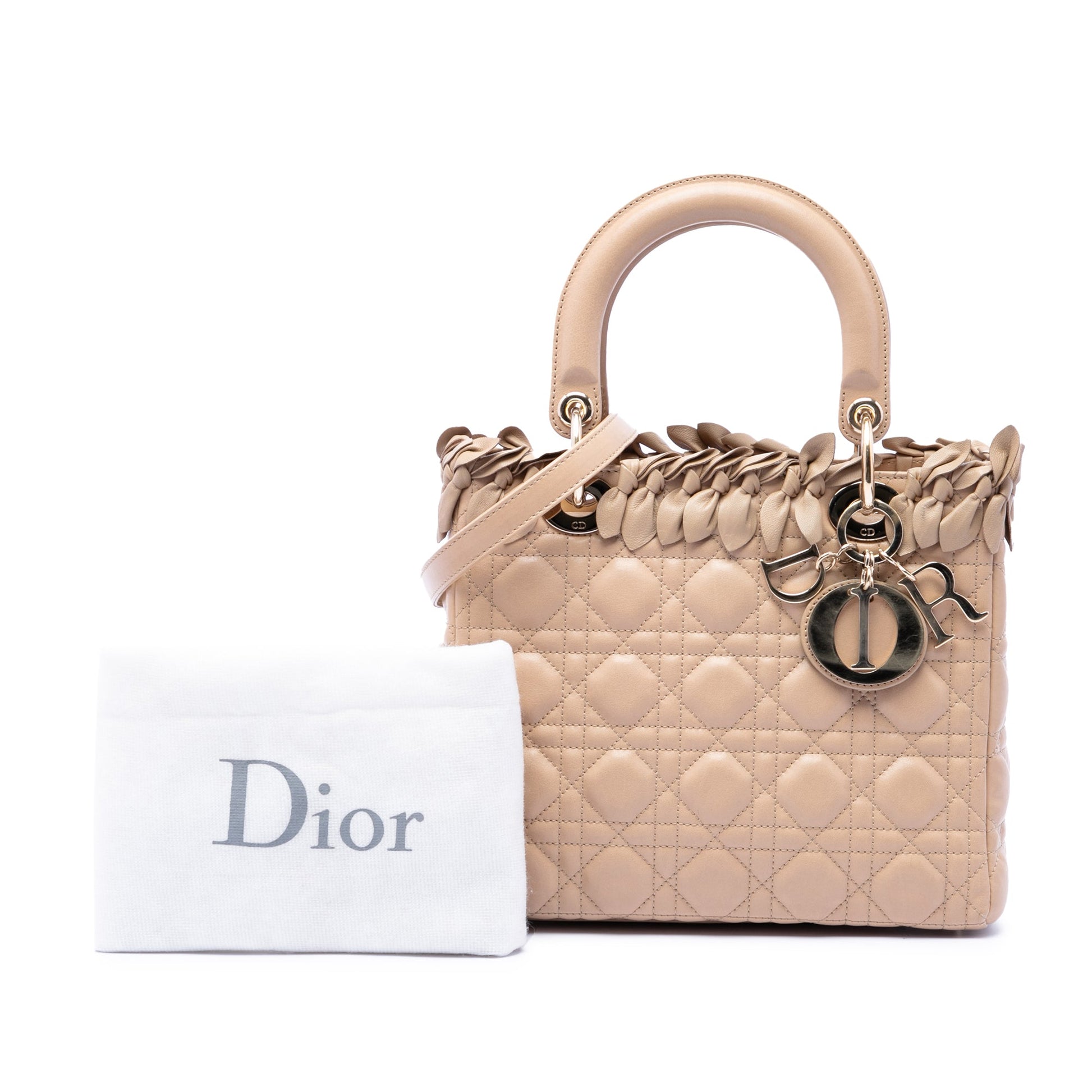 Dior Medium Lambskin Cannage Bow Lady Dior