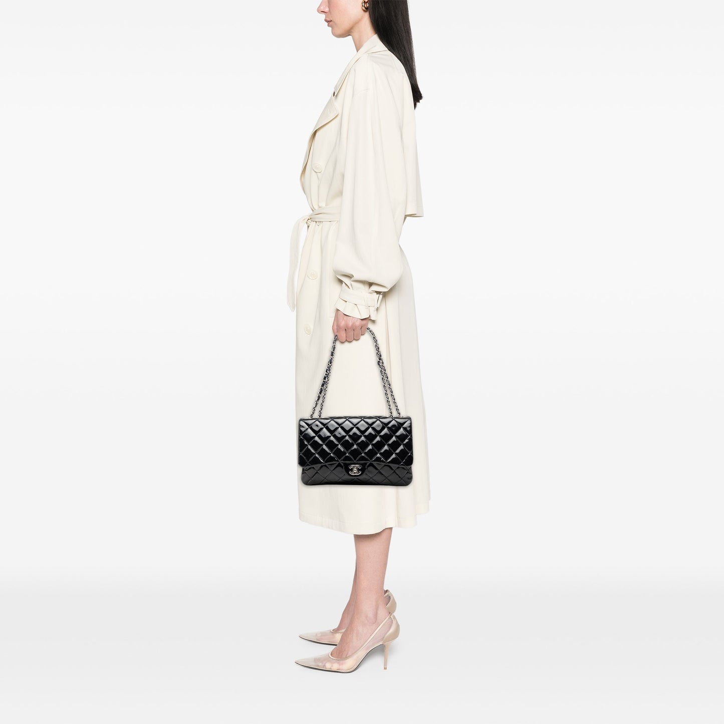 Chanel Jumbo Patent 3 Accordion Flap