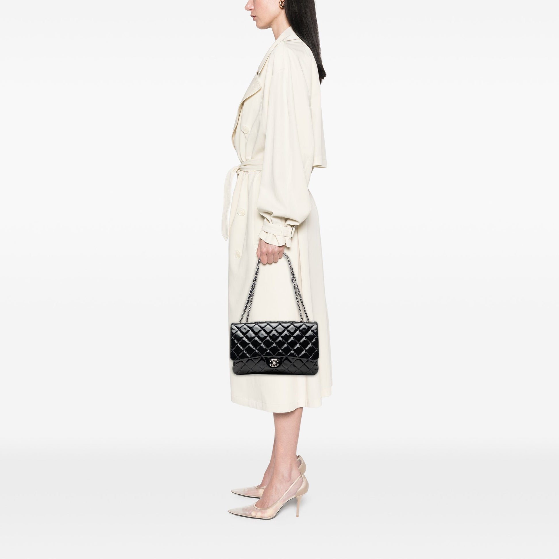 Chanel Jumbo Patent 3 Accordion Flap