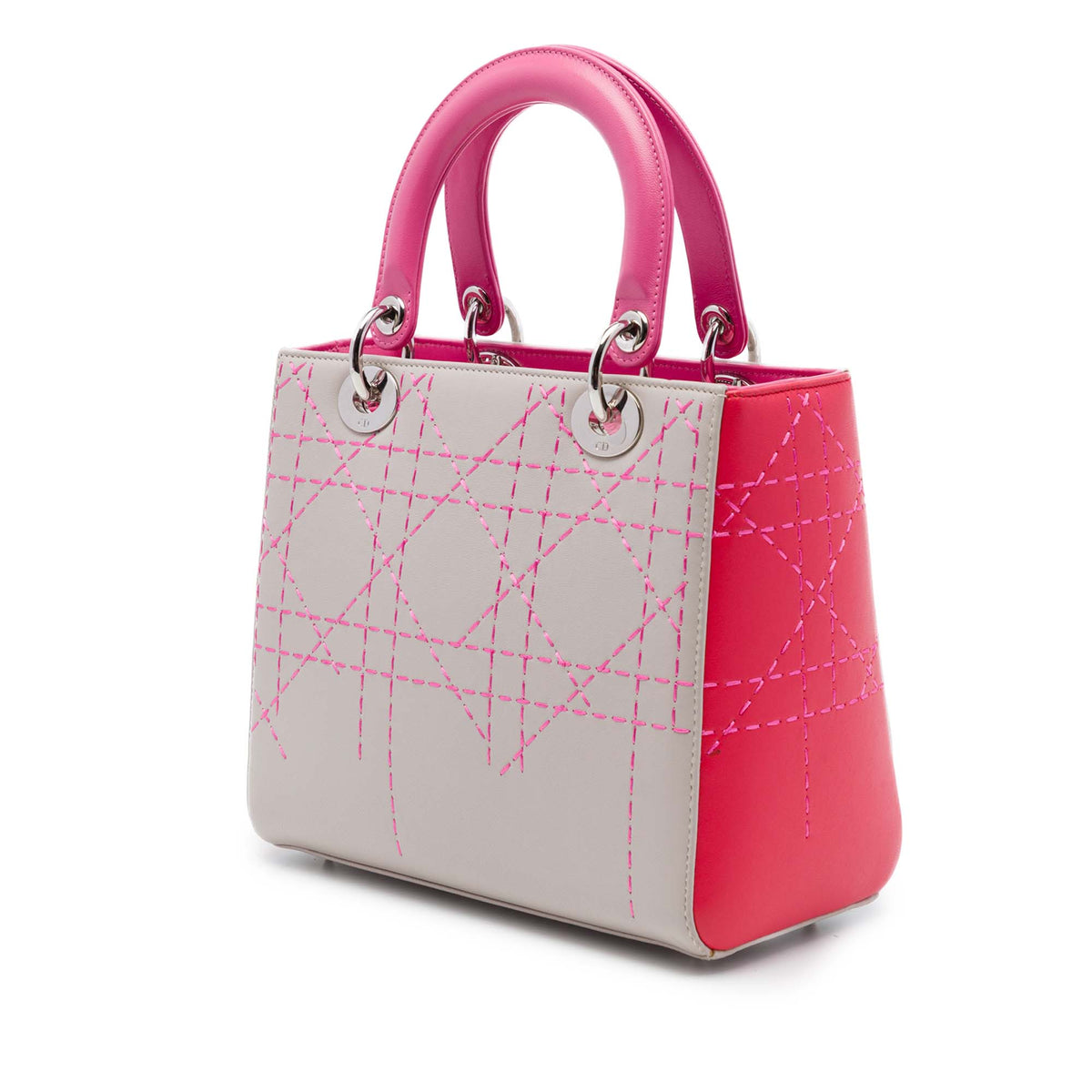 Dior Medium Tricolor Lambskin Macrocannage Stitched Lady Dior