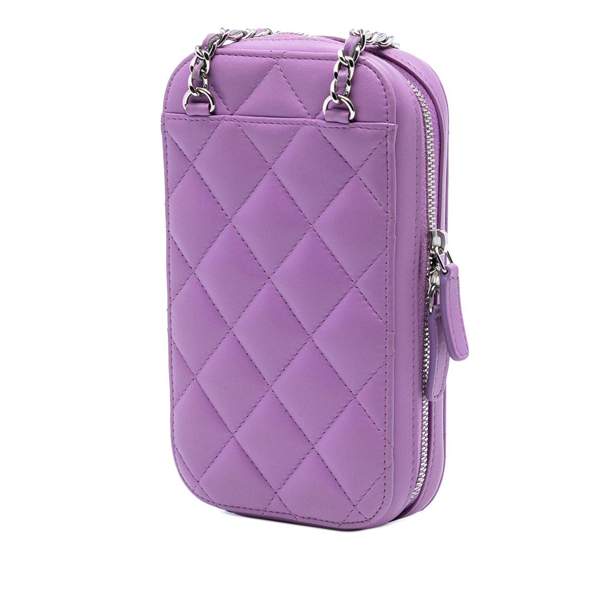 Chanel CC Quilted Lambskin Zip Phone Case