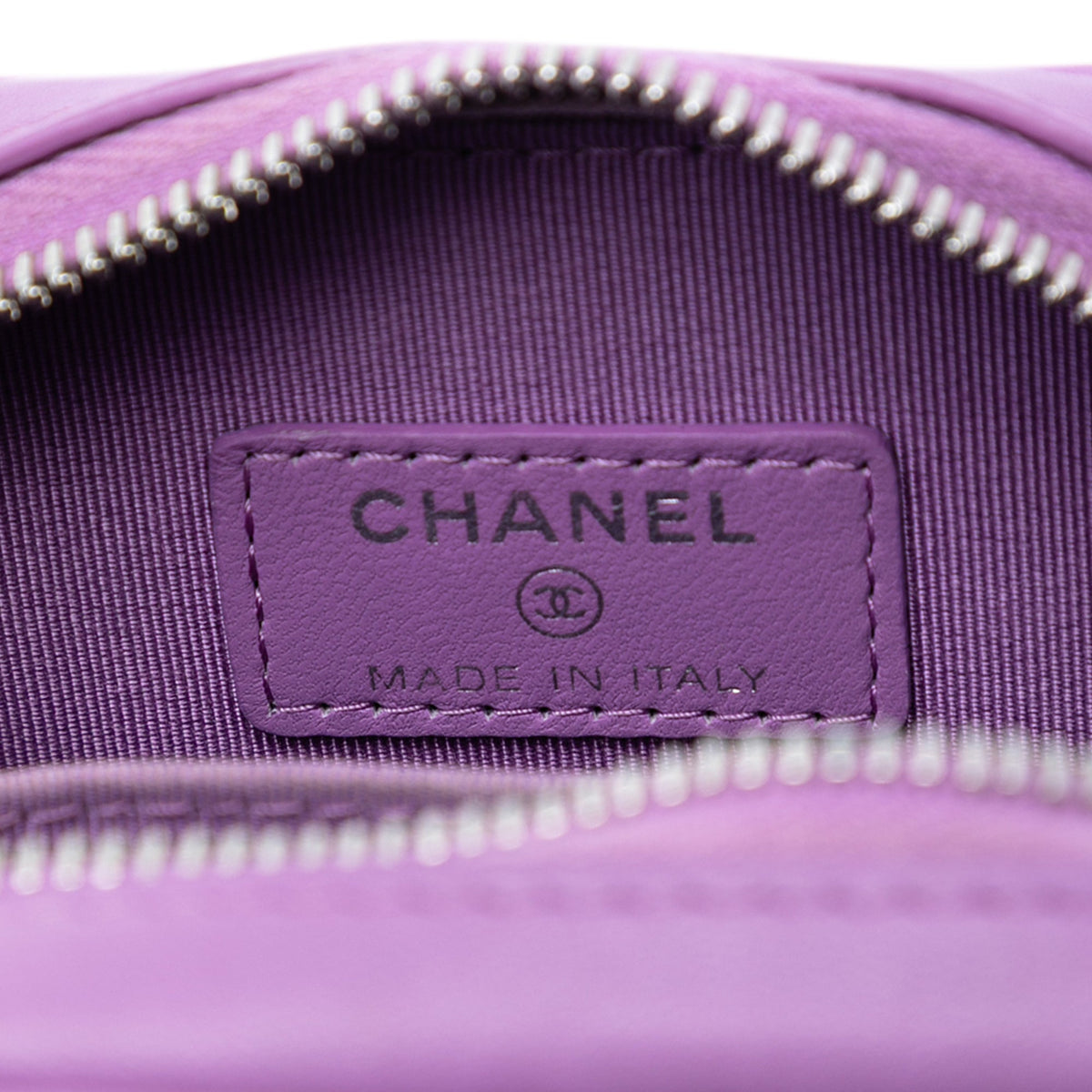 Chanel CC Quilted Lambskin Zip Phone Case