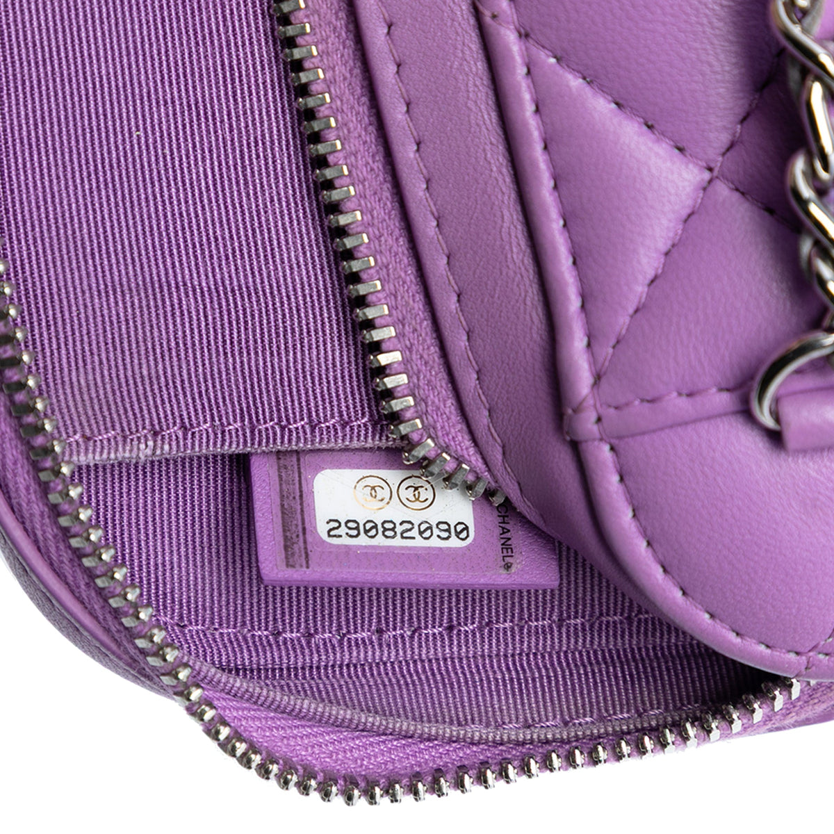 Chanel CC Quilted Lambskin Zip Phone Case