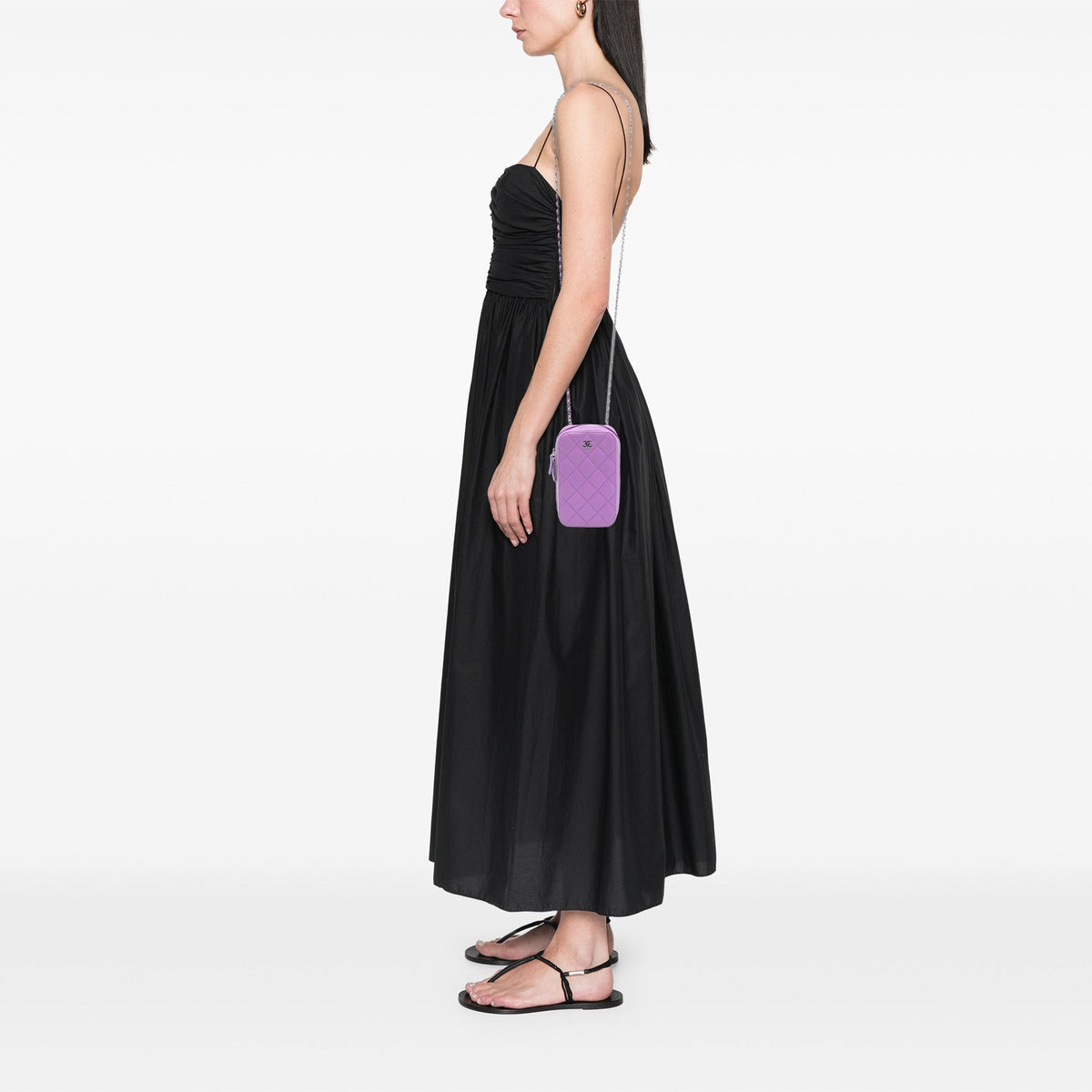 Chanel CC Quilted Lambskin Zip Phone Case