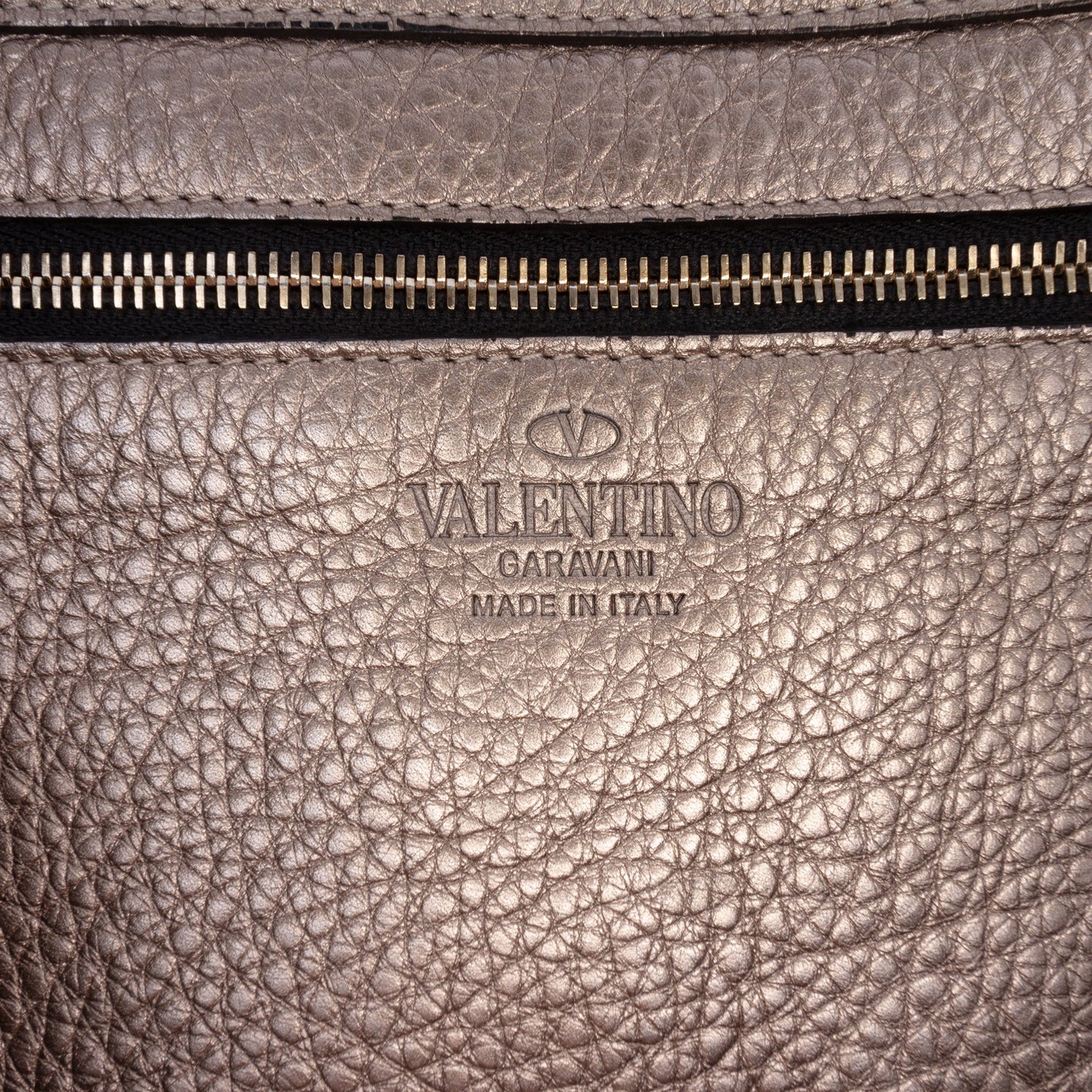 Valentino Medium Metallic Leather Rockstud Trapeze Satchel