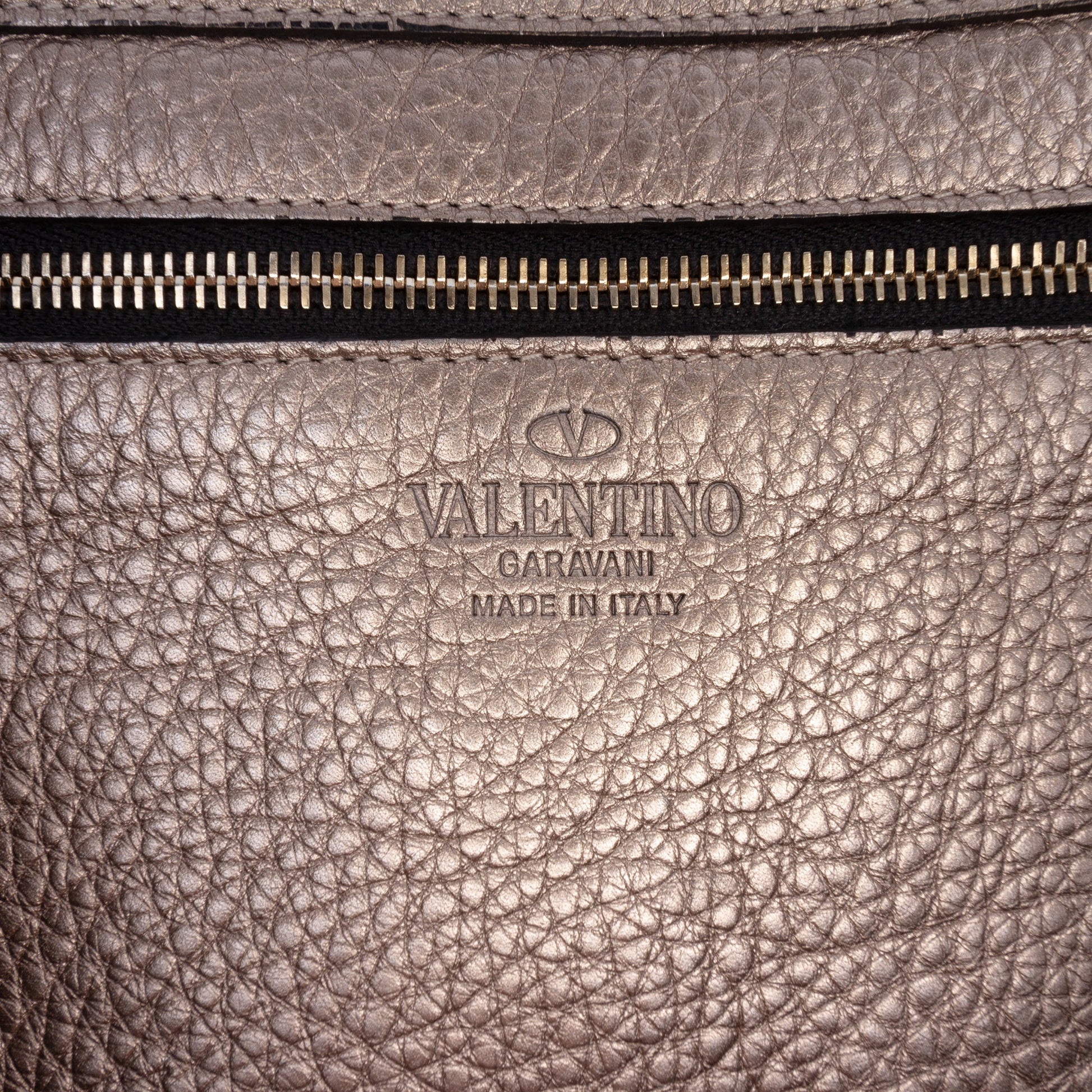 Valentino Medium Metallic Leather Rockstud Trapeze Satchel