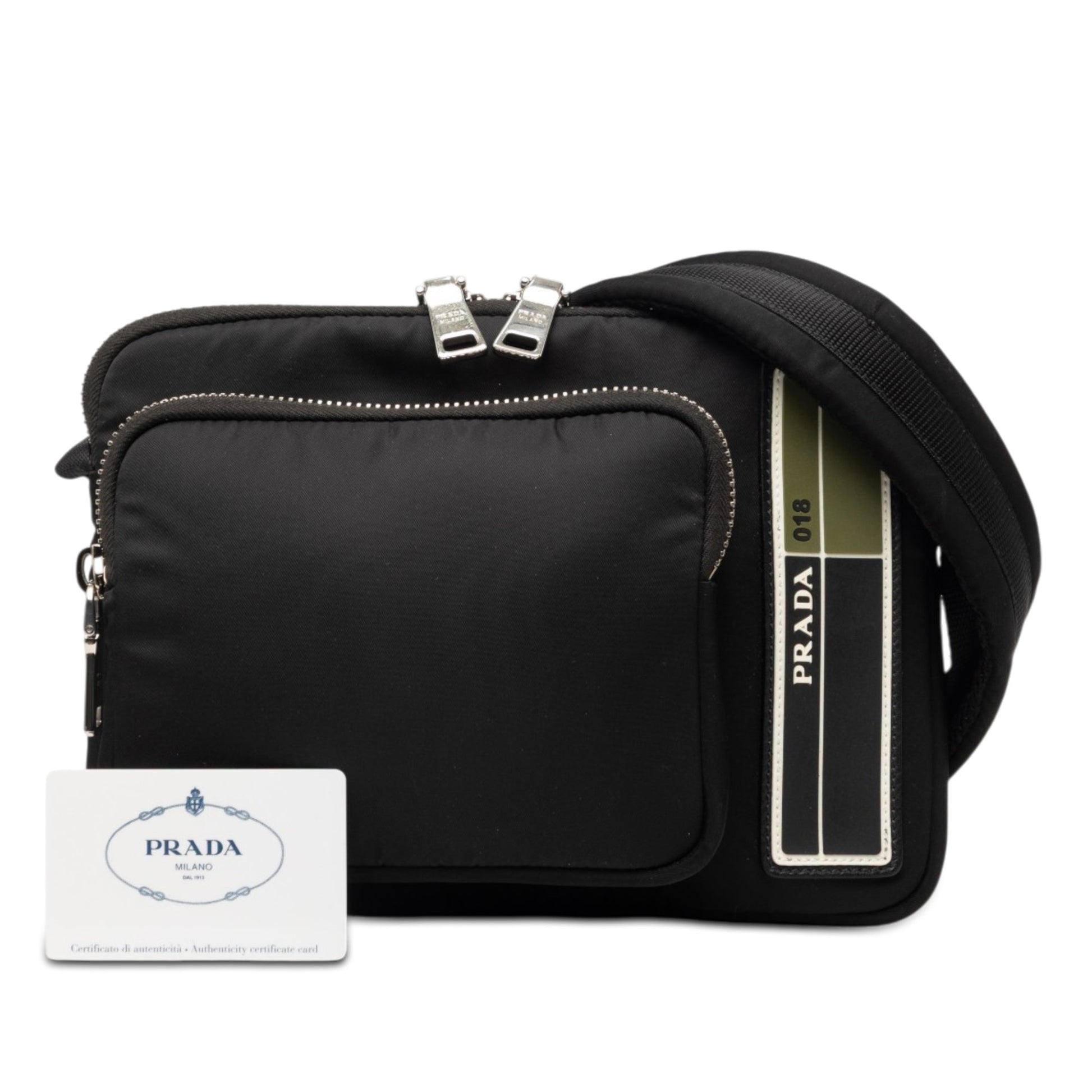 Prada Tessuto Front Pocket Logo Crossbody