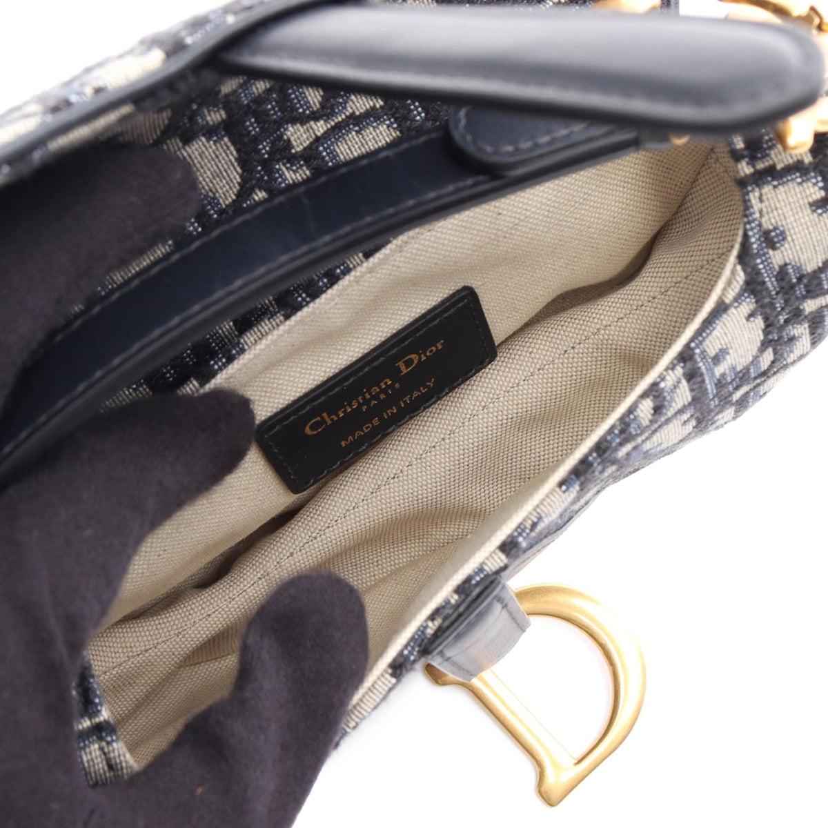 Dior Mini Oblique Canvas Saddle Bag