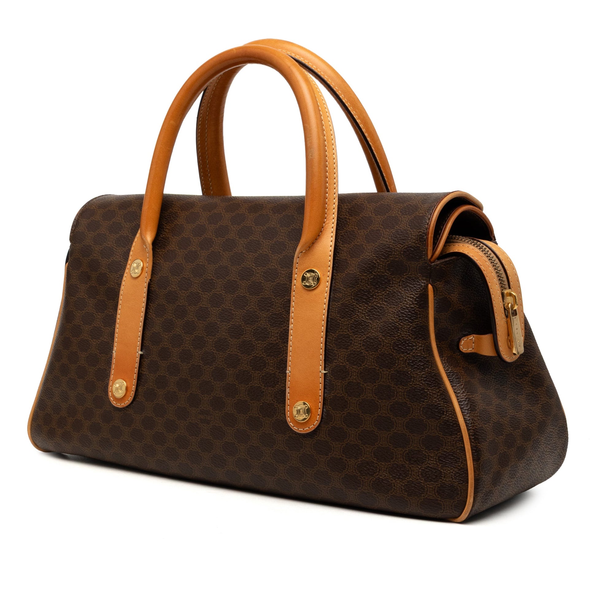 Celine Macadam Coated Canvas Handbag