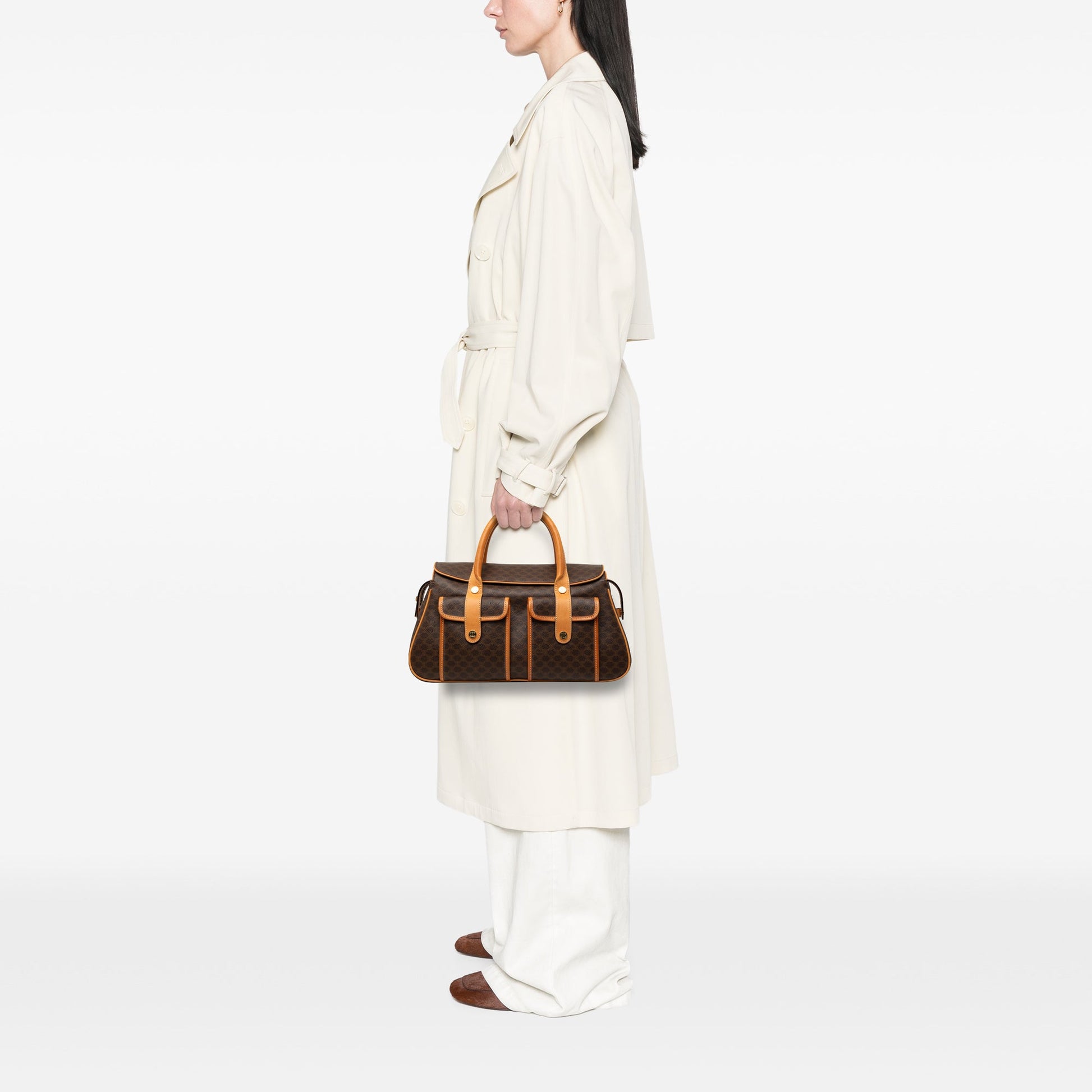 Celine Macadam Coated Canvas Handbag