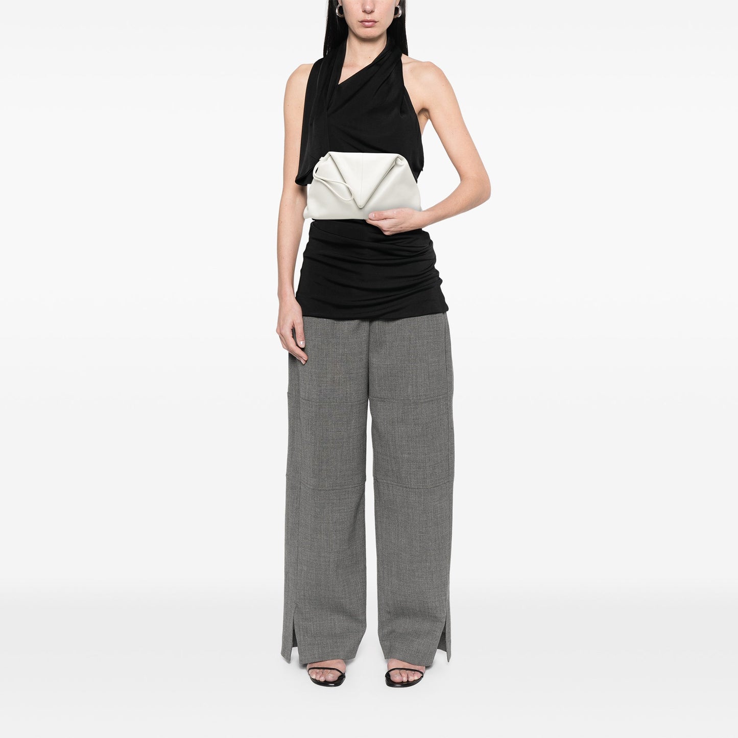 Bottega Veneta Leather BV Trine Angular Clutch