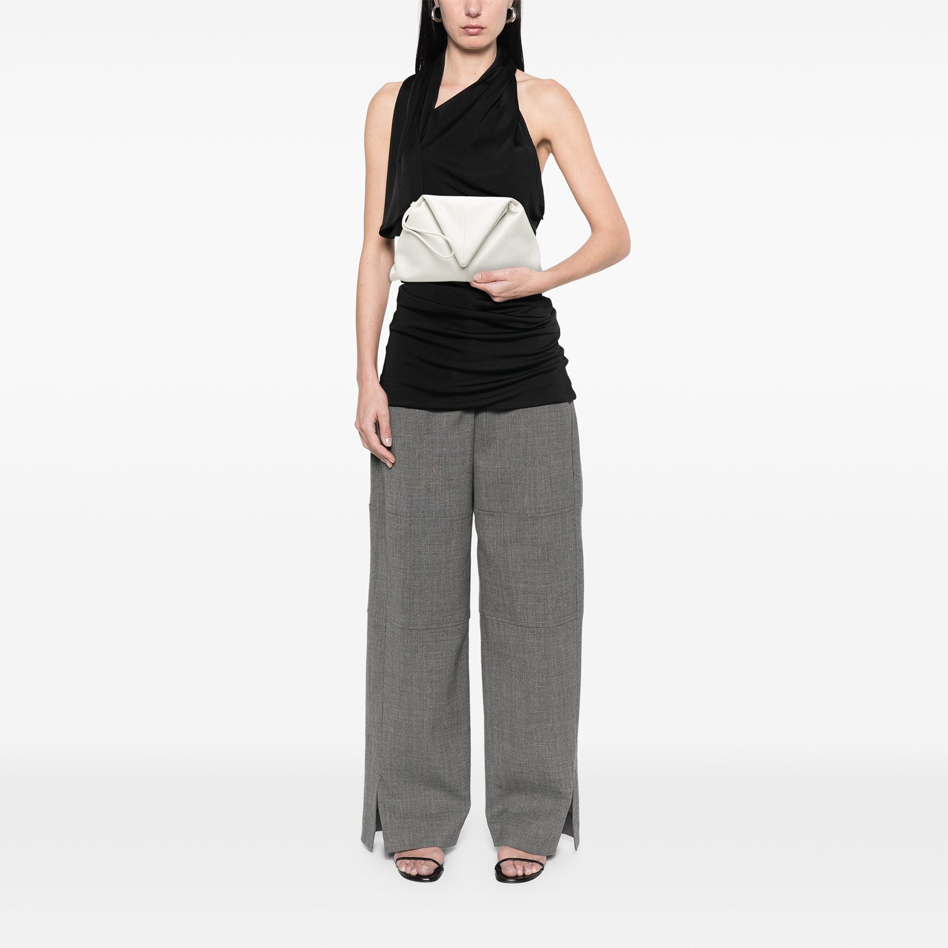 Bottega Veneta Leather BV Trine Angular Clutch