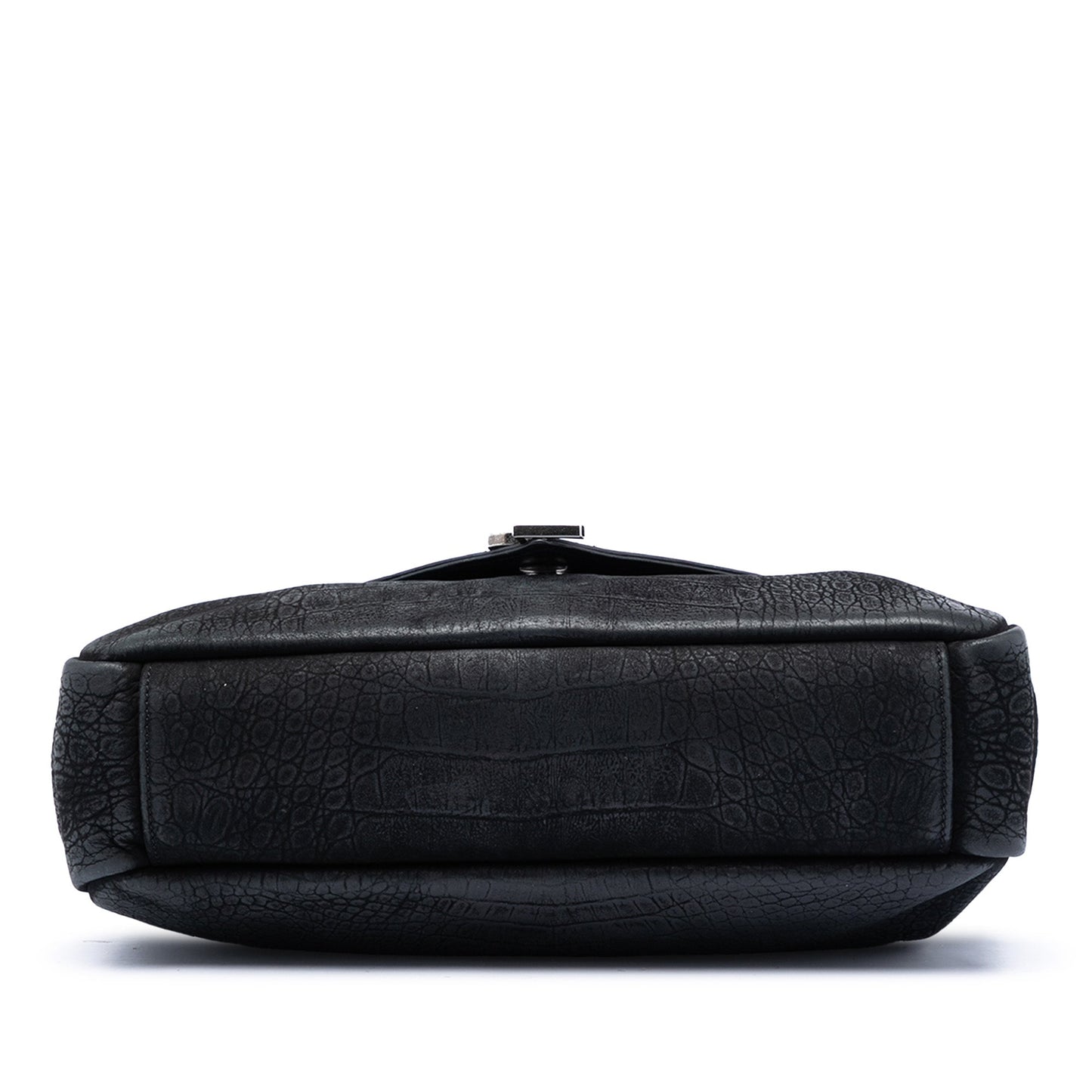 Saint Laurent Large Croc Embossed Nubuck Monogram College Satchel