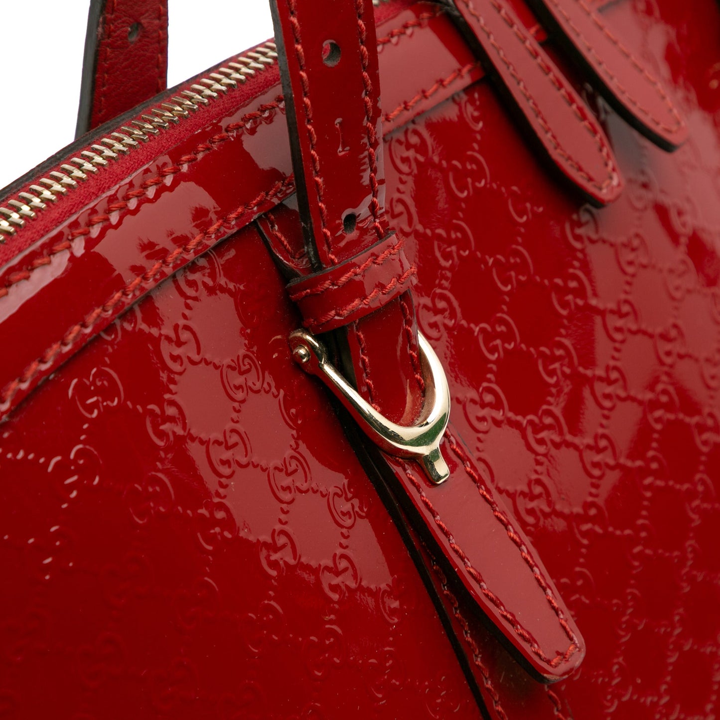 Gucci Large Microguccissima Patent Nice Dome Top Handle Bag