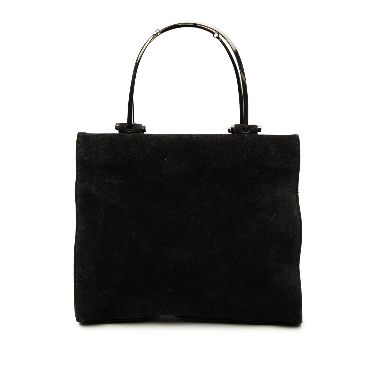 Gucci Suede Metal Handle Bag
