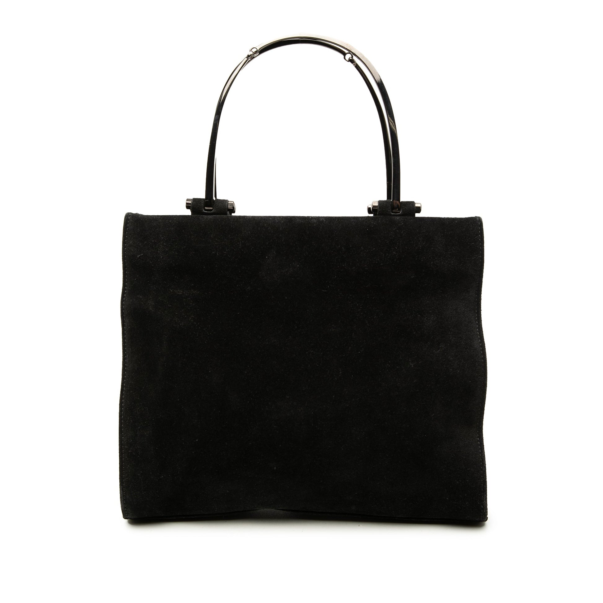 Gucci Suede Metal Handle Bag
