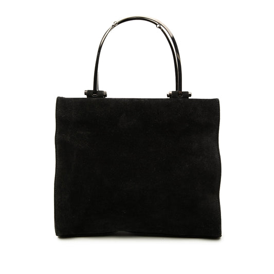 Gucci Suede Metal Handle Bag