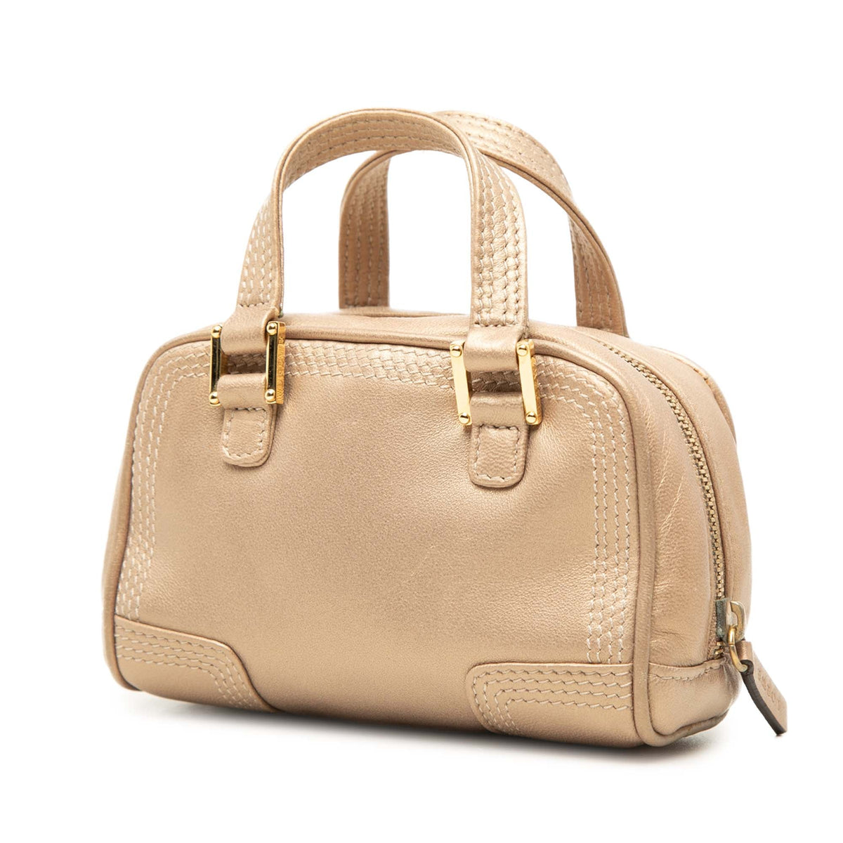 LOEWE Micro Metallic Leather Amazona Satchel