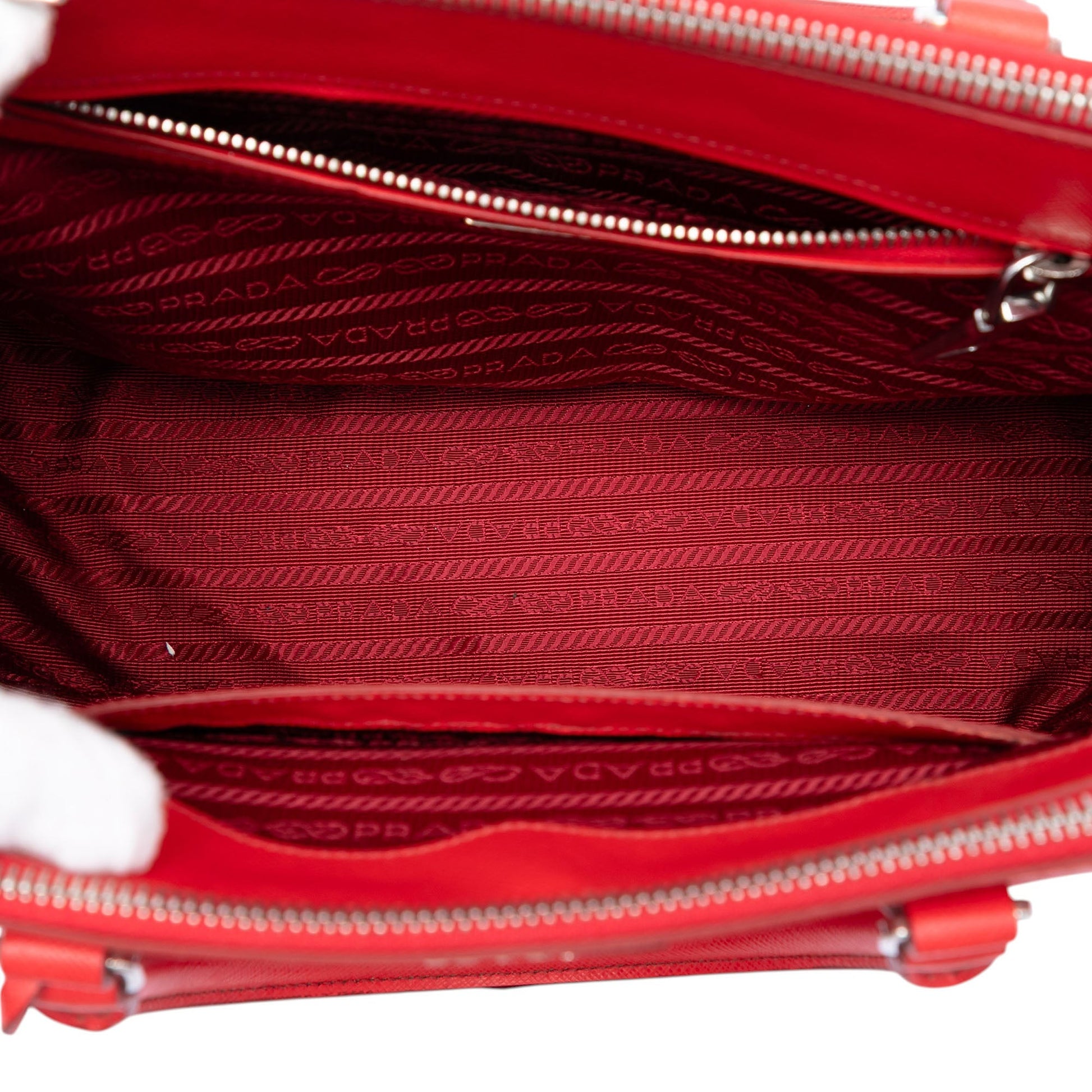 Prada Small Saffiano Lux Galleria Double Zip Satchel
