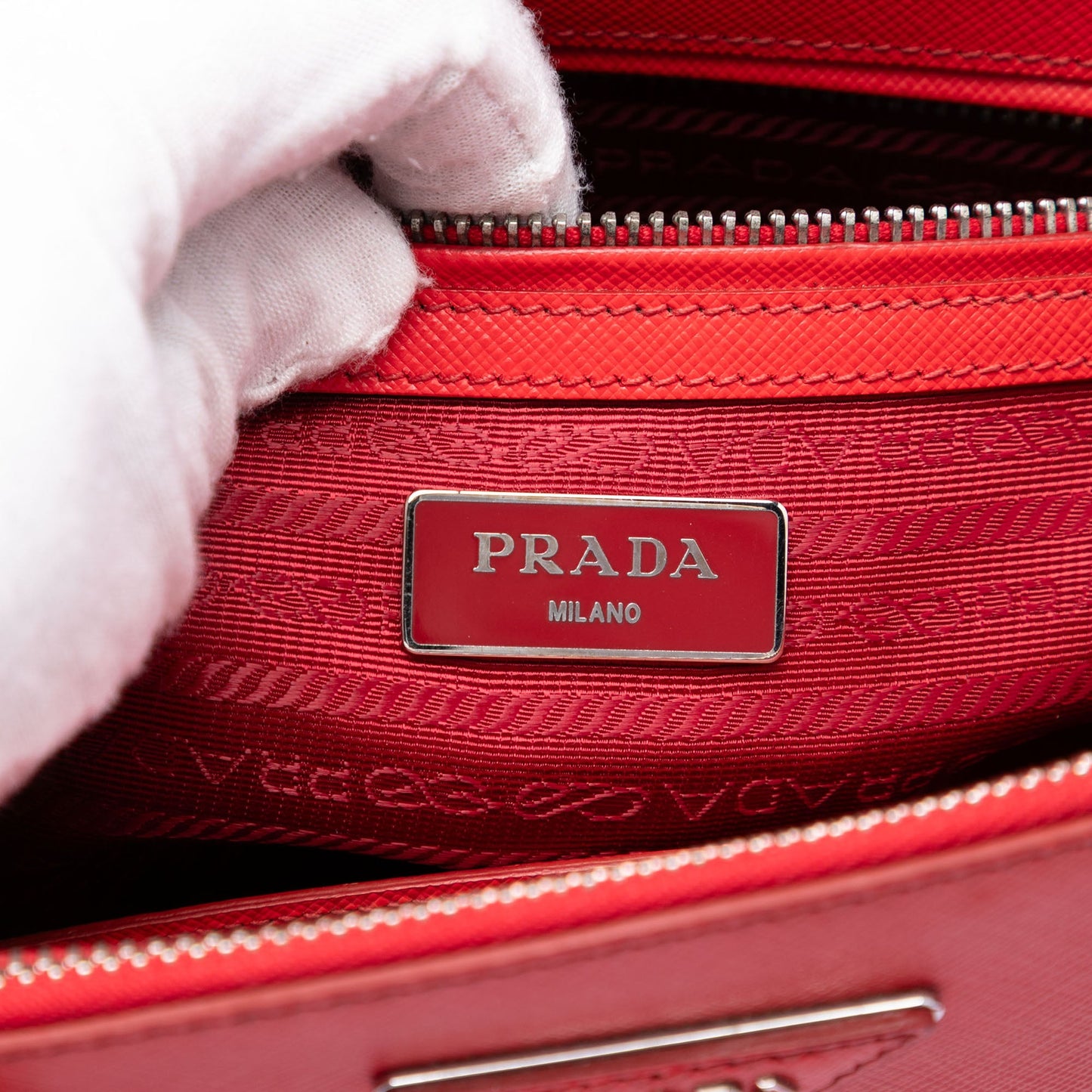 Prada Small Saffiano Lux Galleria Double Zip Satchel