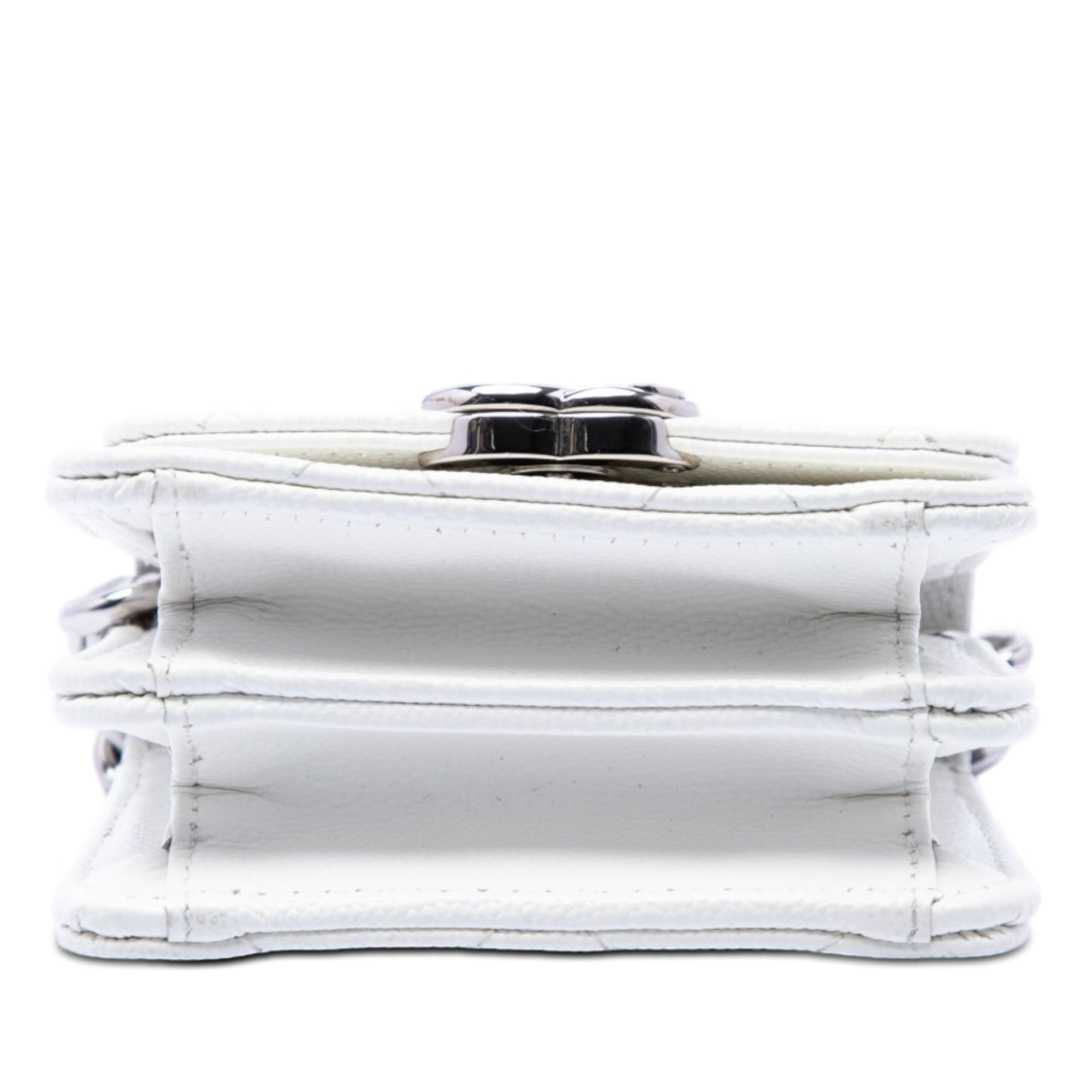 Chanel Mini Quilted Caviar Coco Enamel Strap Flap Clutch with Chain