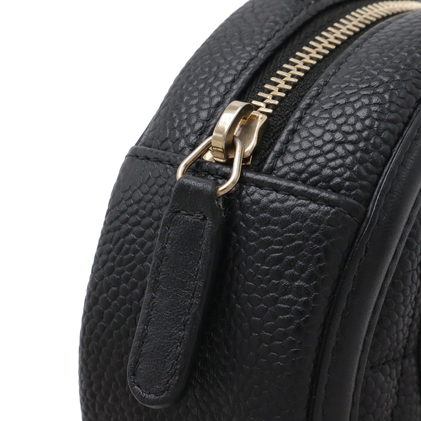 Chanel Caviar CC Filigree Round Clutch with Chain