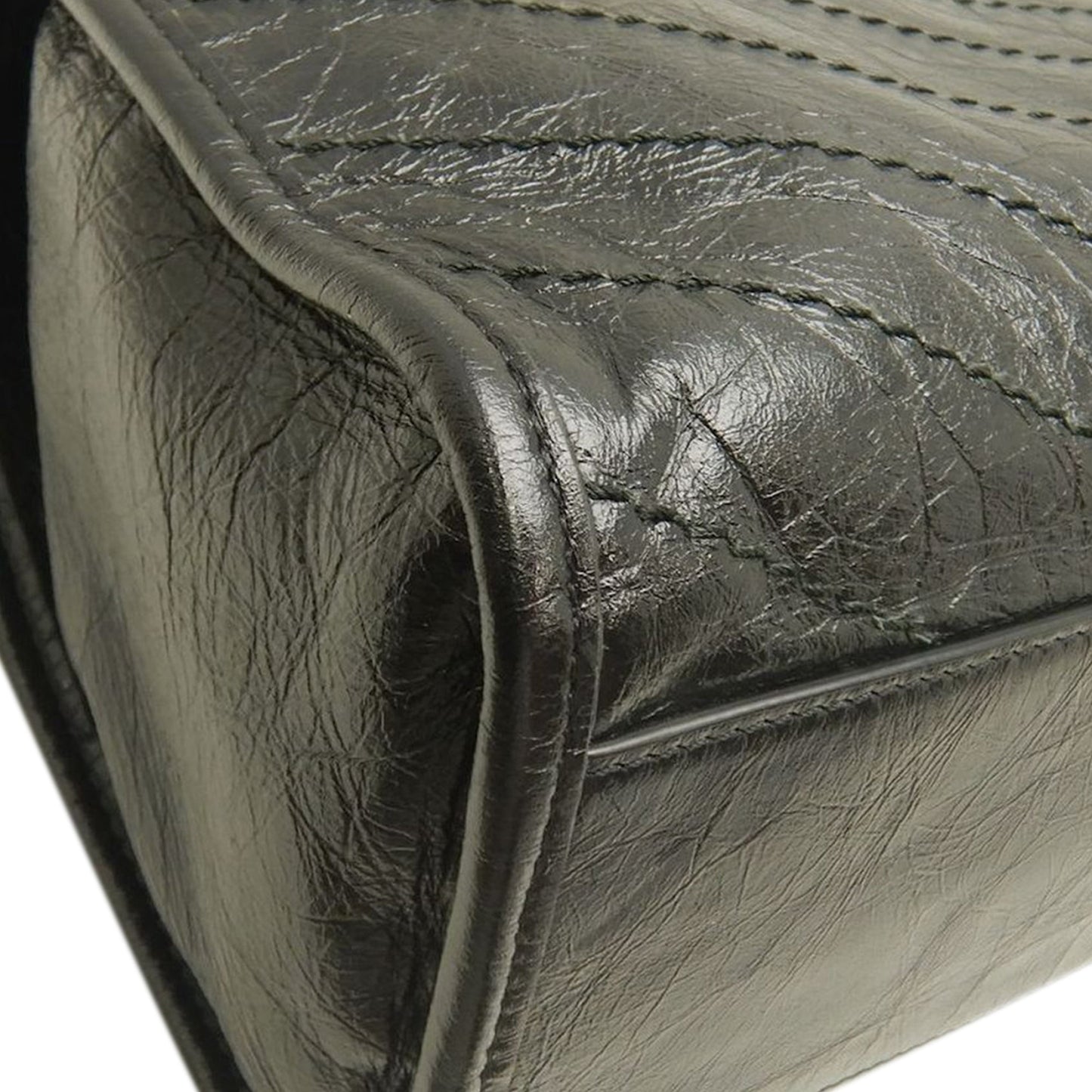 Saint Laurent Medium Crinkled Calfskin Monogram Niki Shopper Tote