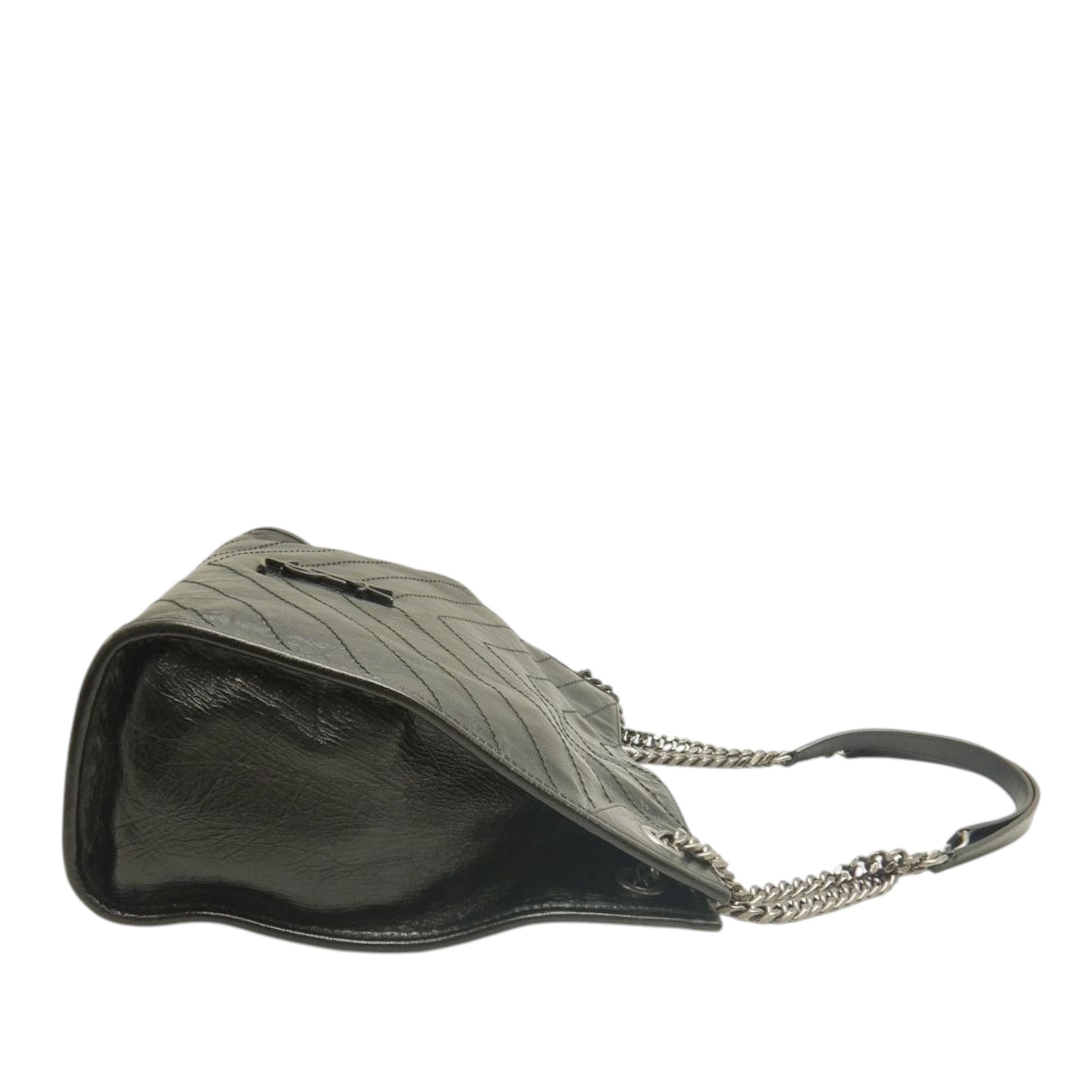 Saint Laurent Medium Crinkled Calfskin Monogram Niki Shopper Tote