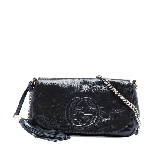 Gucci Medium Patent Soho Chain Flap Crossbody