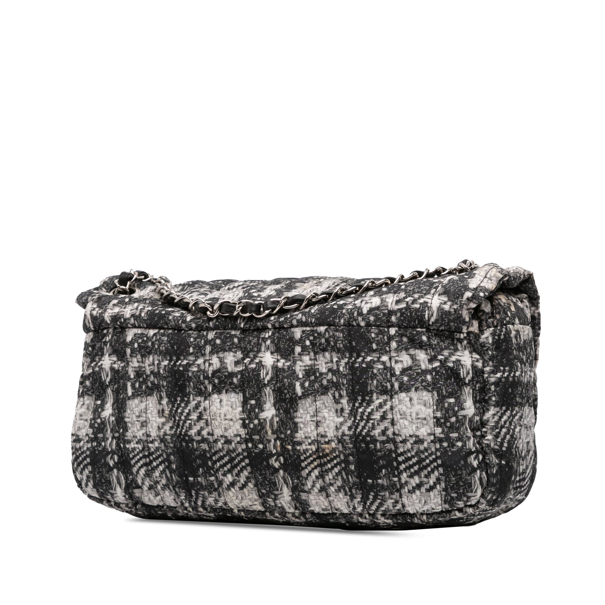 Chanel CC Tweed Print Nylon Single Flap