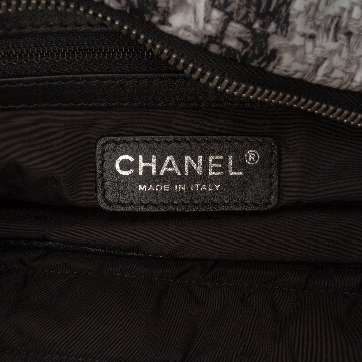 Chanel CC Tweed Print Nylon Single Flap