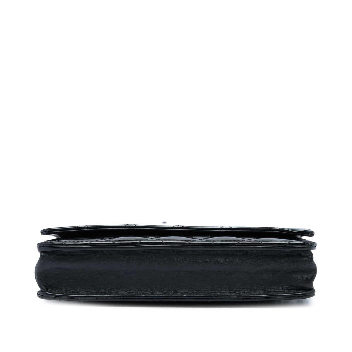 Chanel CC Quilted Patent Wallet On Chain — Black