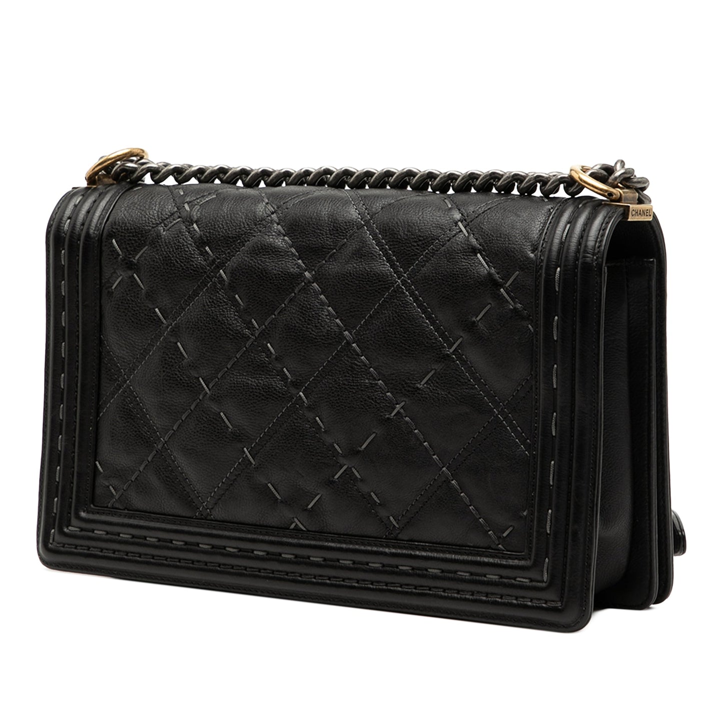 Chanel Medium Quilted Calfskin Wild Stitch Boy Flap