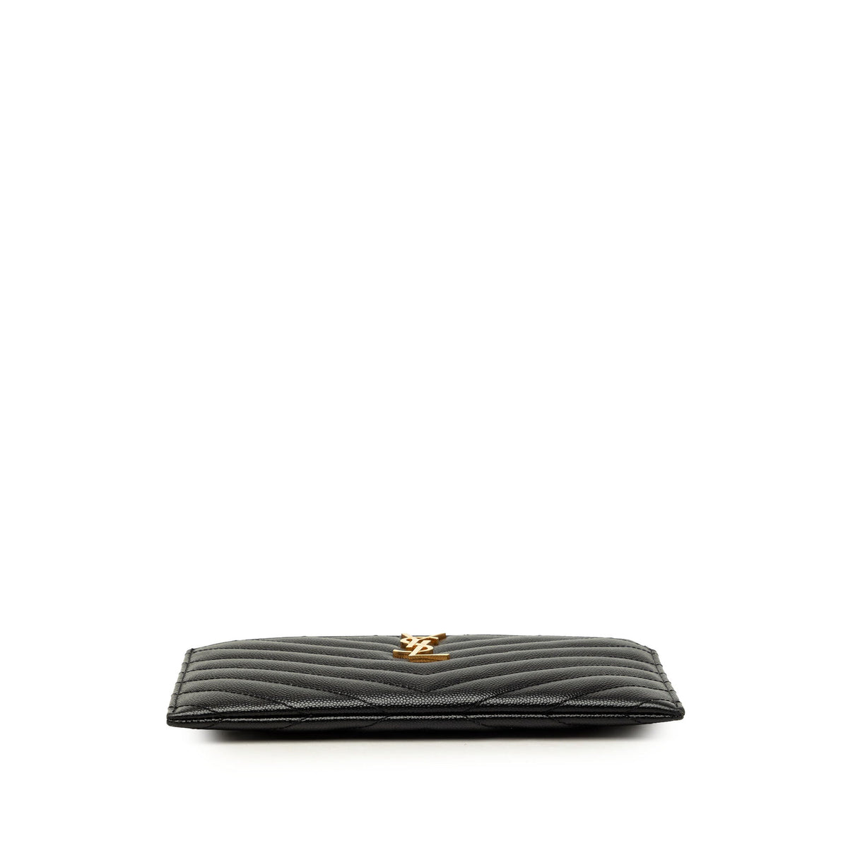 Saint Laurent Chevron Grain De Poudre Monogram Bill Pouch