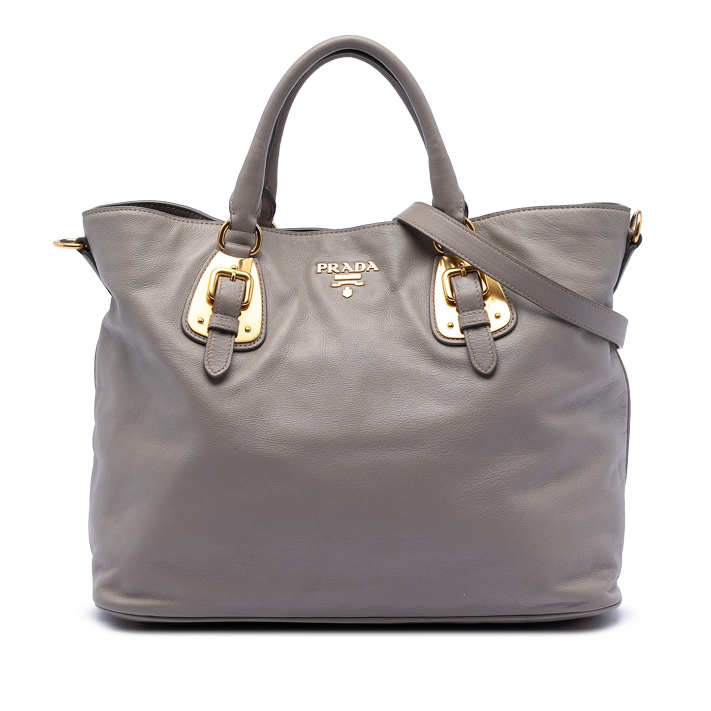 Prada Soft Calfskin Open Convertible Shopping Tote